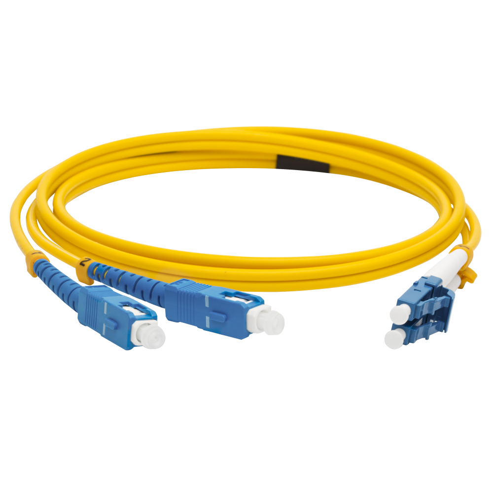 Патч-корд оптический LANMASTER, LSZH, симплексный, LC/UPC-SC/UPC, SM OS2, 2.0 м