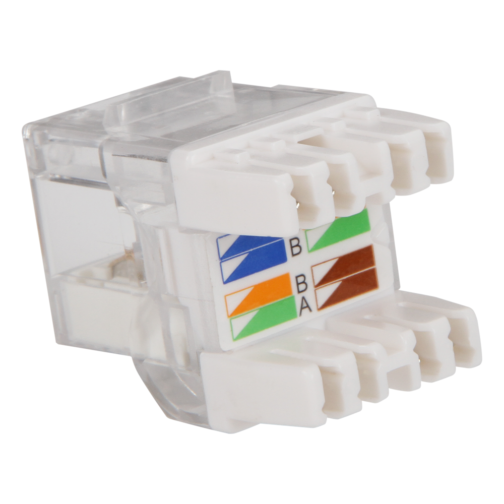 Модуль Keystone, RJ45, кат.5E, UTP, 180 градусов, с индикатором, белый__