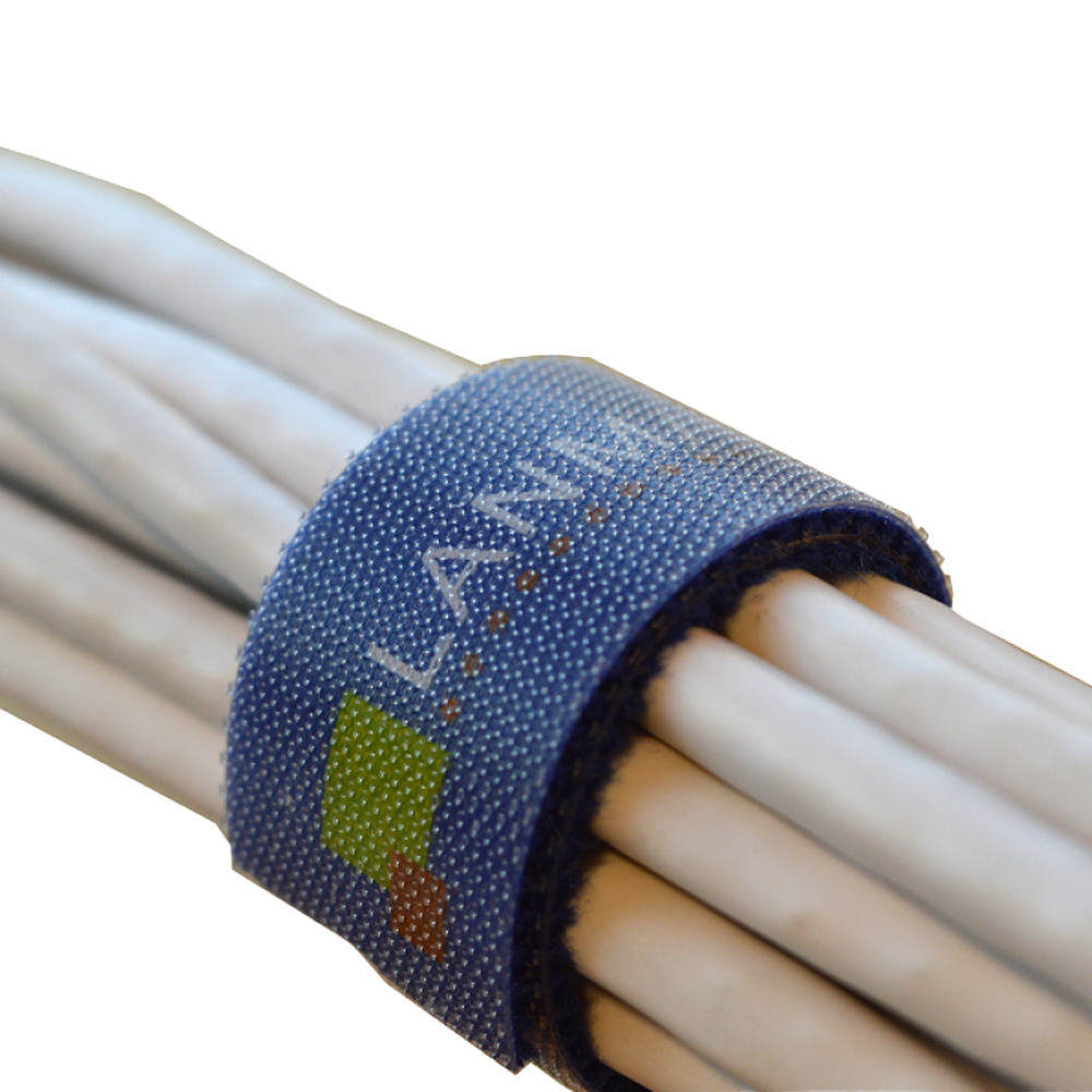 Хомут-липучка LANMASTER шириной 20 мм, 5 м, синий__