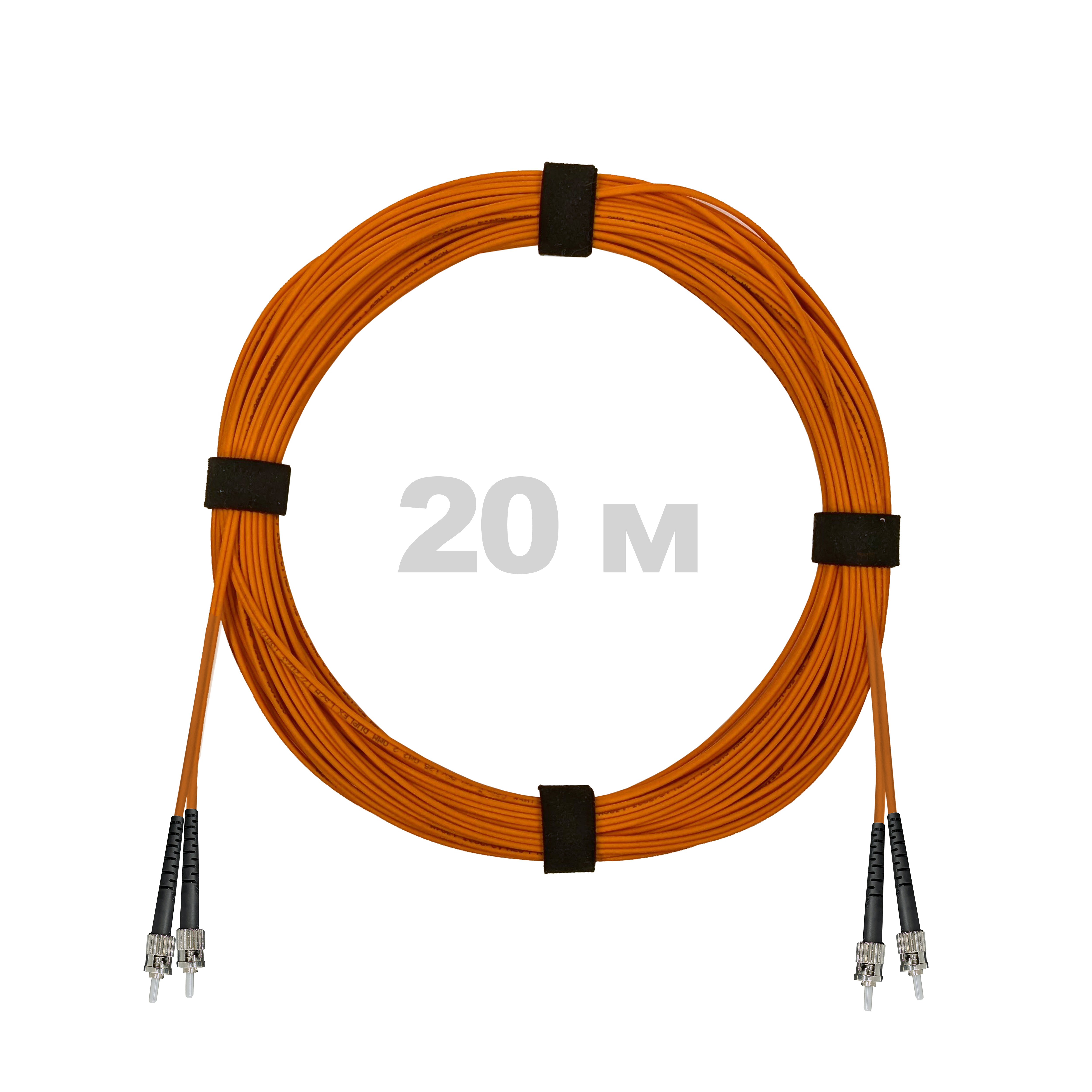 Патч-корд оптический ST/PC-ST/PC MM (OM2) 3mm duplex LSZH,  20 м.