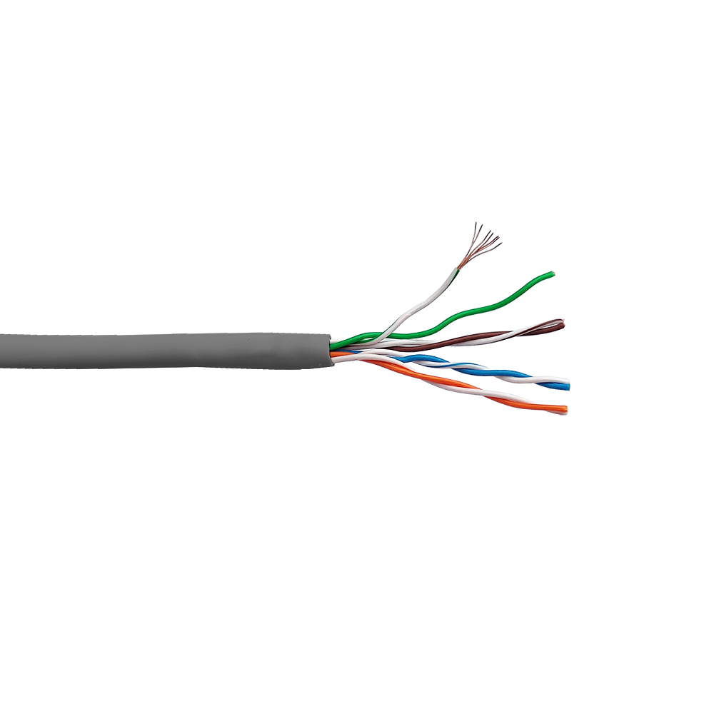 Кабель UTP патч-кордовый, 4 пары, Кат. 5e, LSZH, серый, 305м в кат., LANMASTER