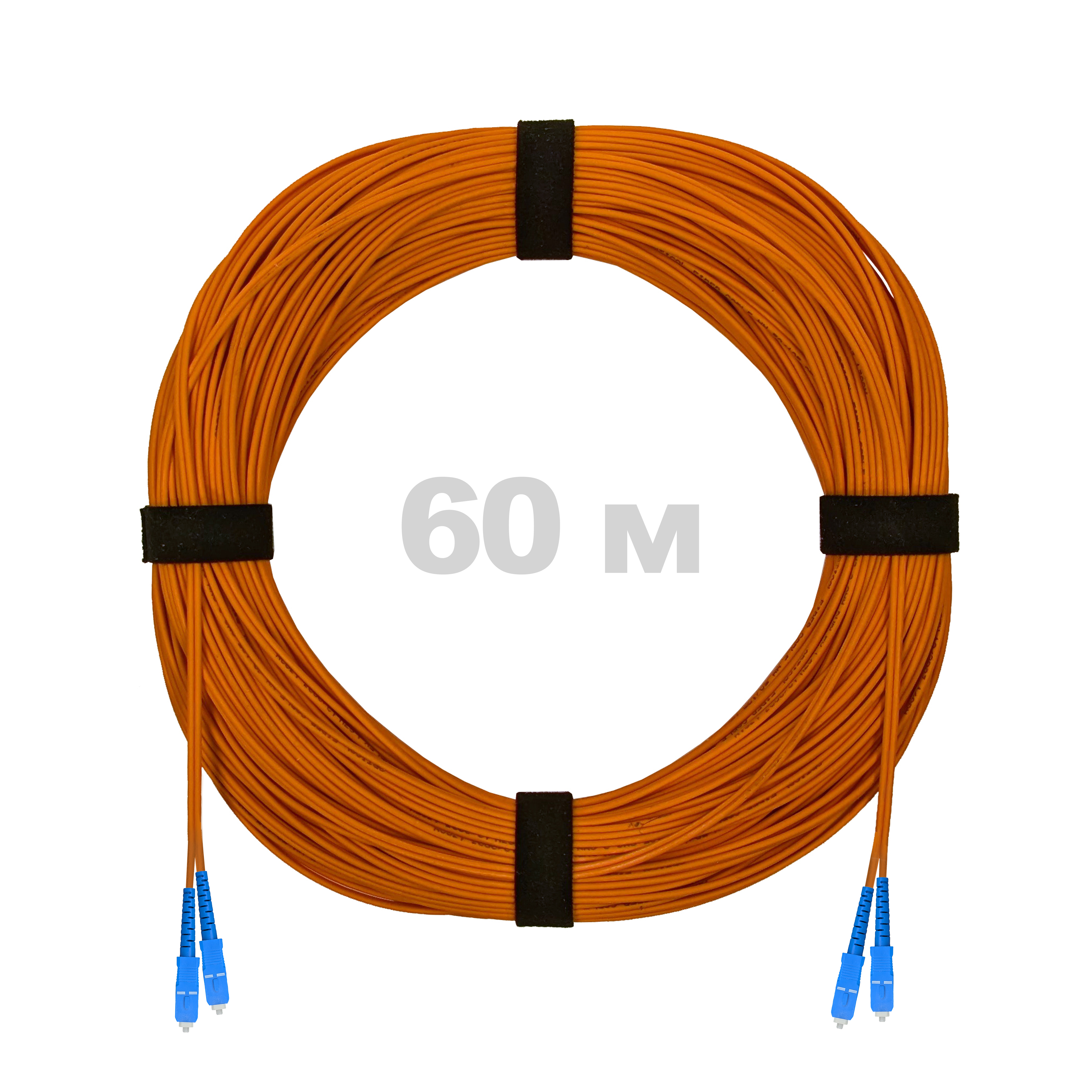 Патч-корд оптический SC/UPC-SC/UPC MM (OM2) 2mm duplex LSZH,  60 м.