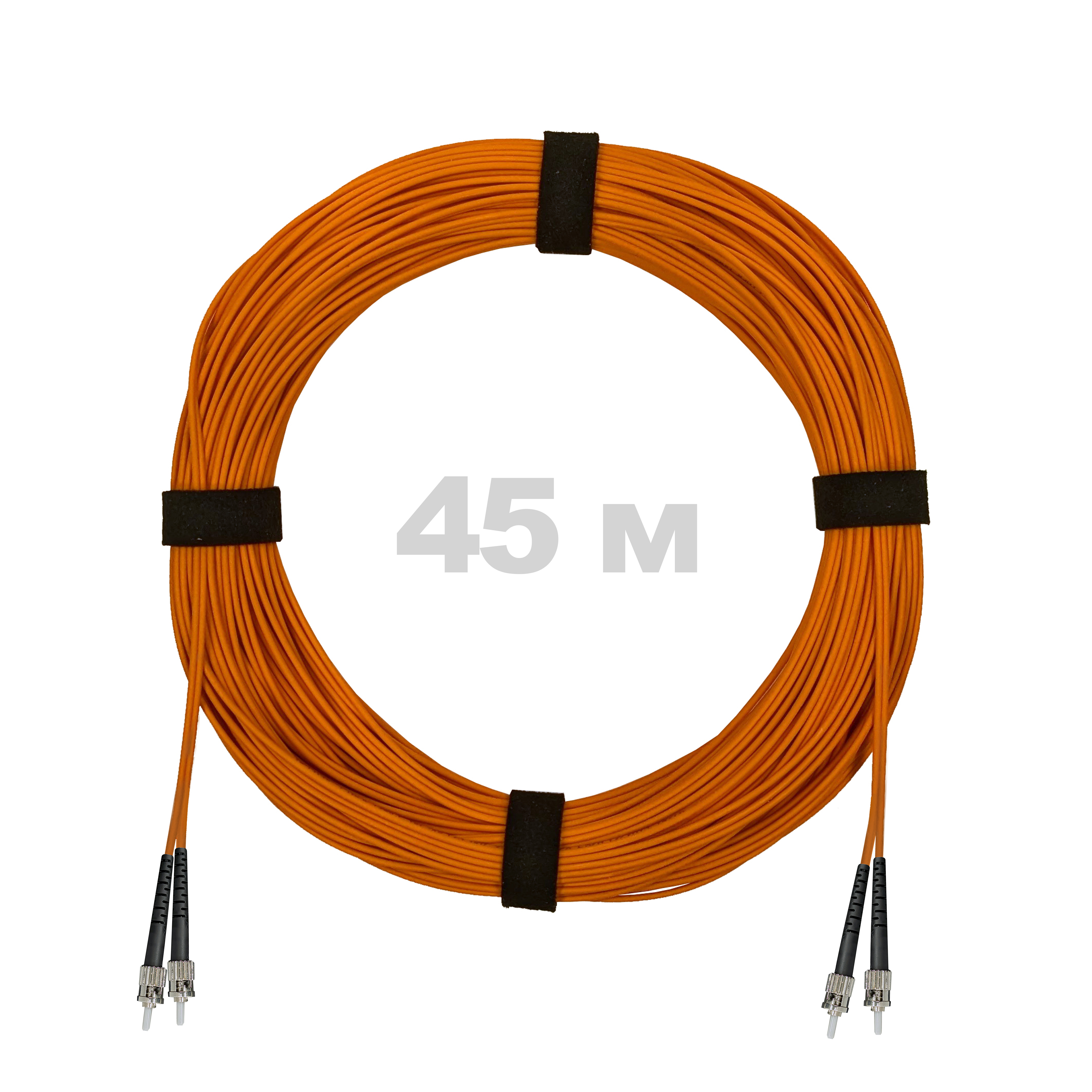 Патч-корд оптический ST/PC-ST/PC MM (OM2) 3mm duplex LSZH,  45 м.
