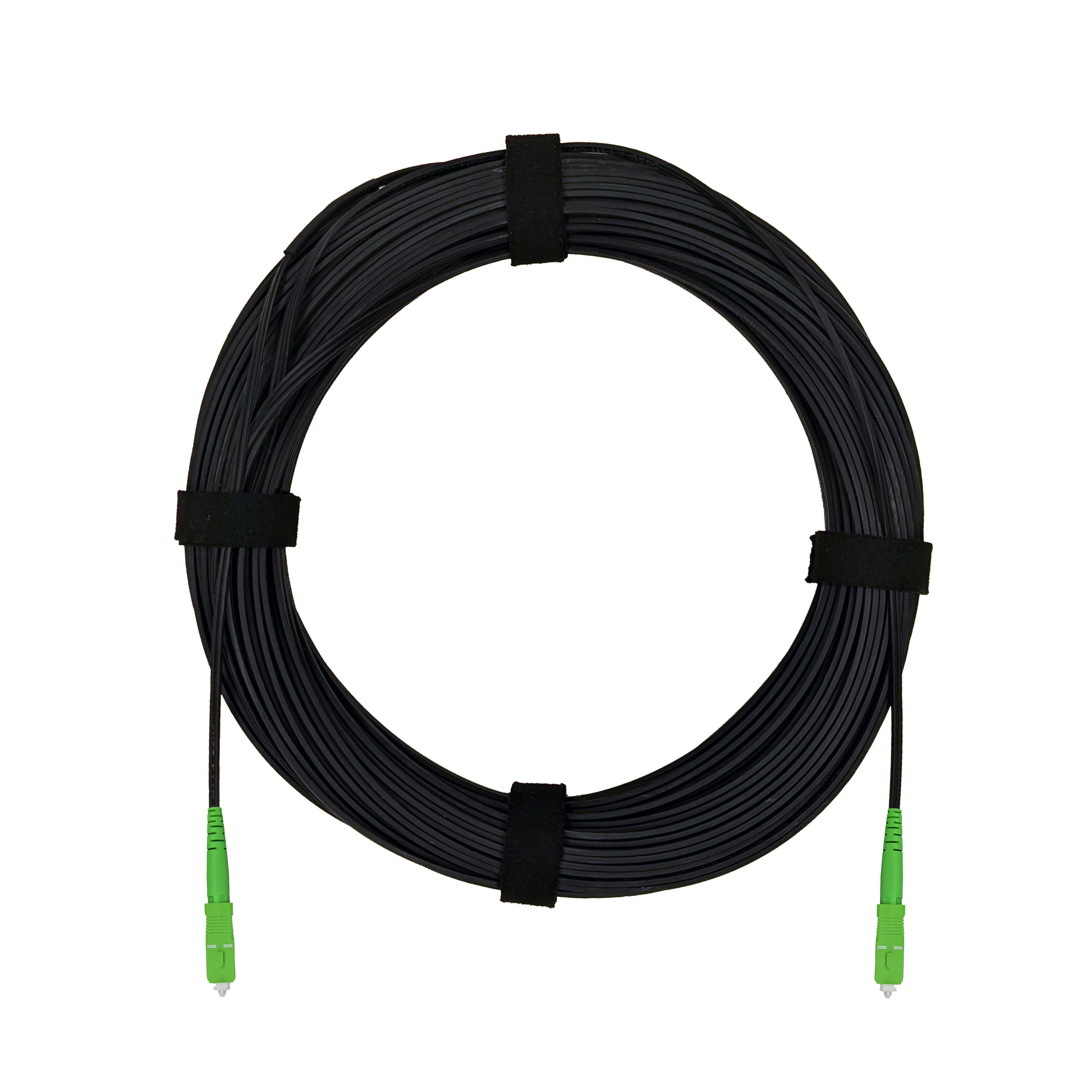 Патч-корд оптический FTTH комбинированный, диэлектрик FRP, G.657 LSZH 2SC/APC, черный 300 м