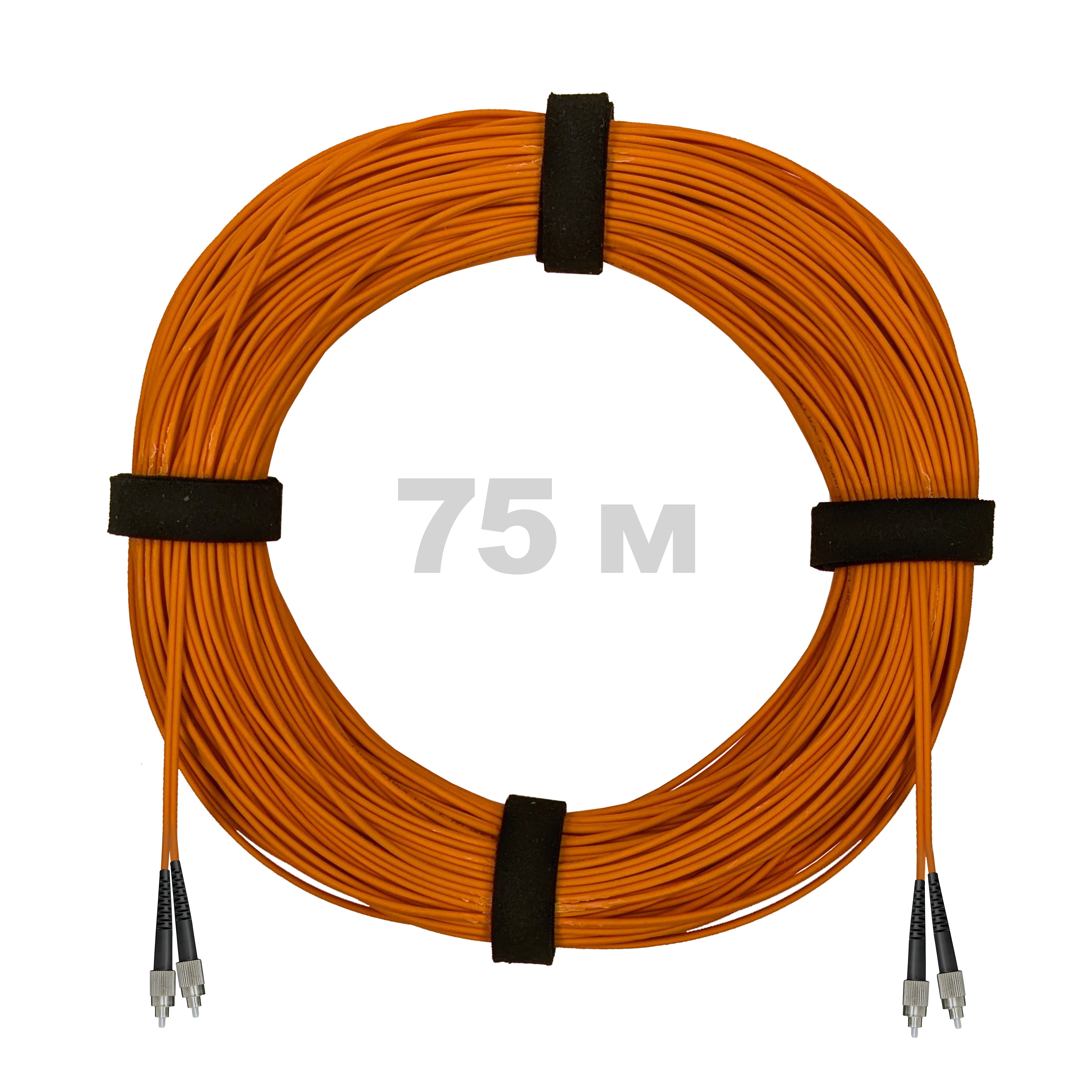 Патч-корд оптический FC/UPC-FC/UPC MM (OM2) 3mm duplex LSZH,  75 м.