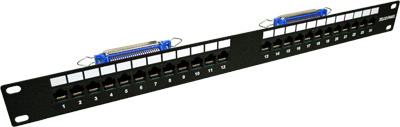 Патч-панель TWT-PP24TLC-3645 TELCO, 19", 24 порта RJ-45, 1U, контакты 36, 45,