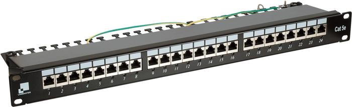 Патч-панель LAN-PPi24S5E Lanmaster 24 порта с индикаторами, STP, кат.5E, 1U
