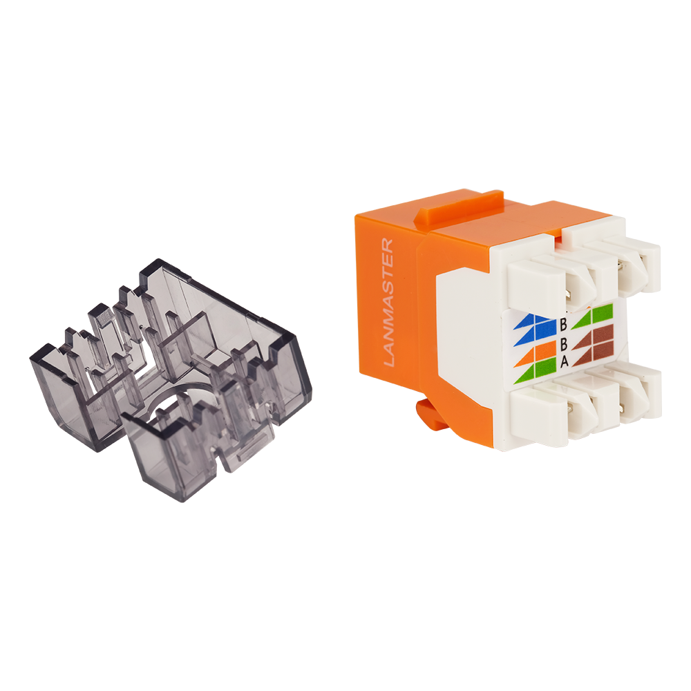 Модуль Keystone, RJ45, неэкранированный, кат.5E, со встроенной шторкой, 180 градусов, желтый__