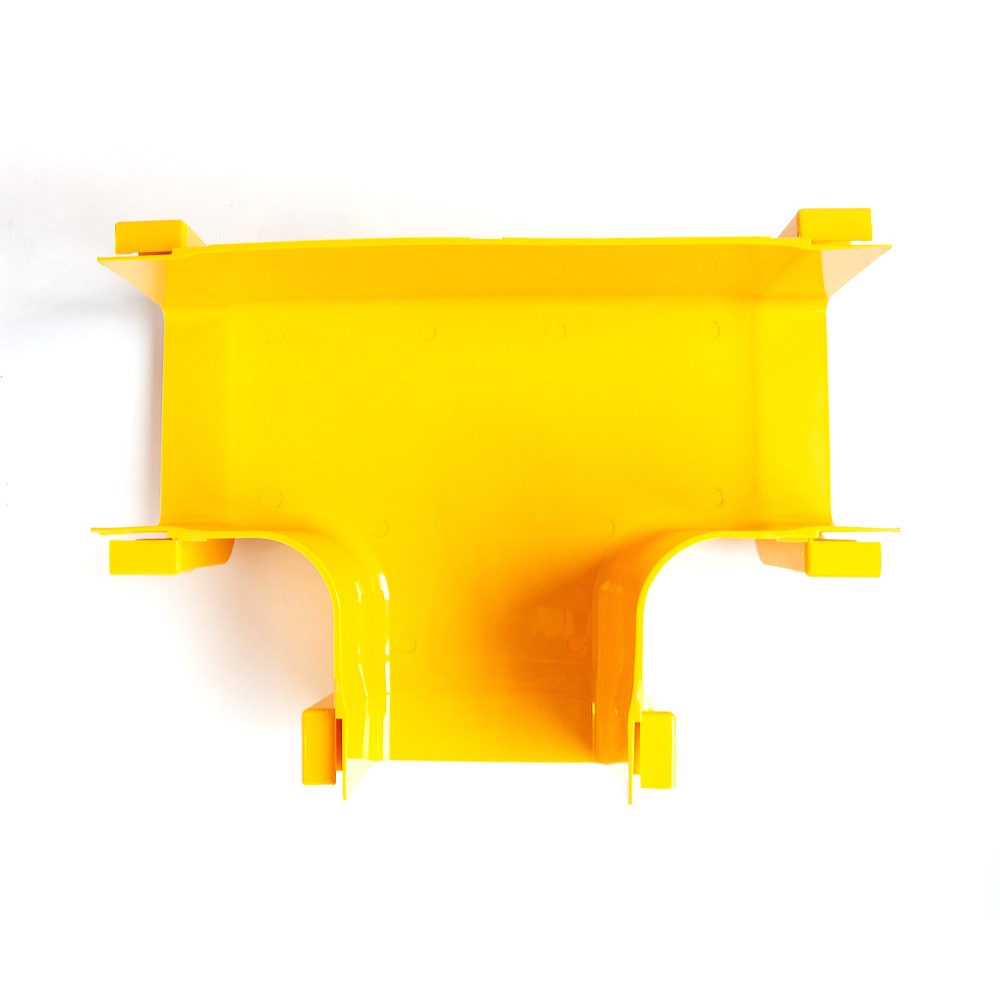 Т-соединитель оптического лотка 240 мм, монтаж без соединителей, желтый__