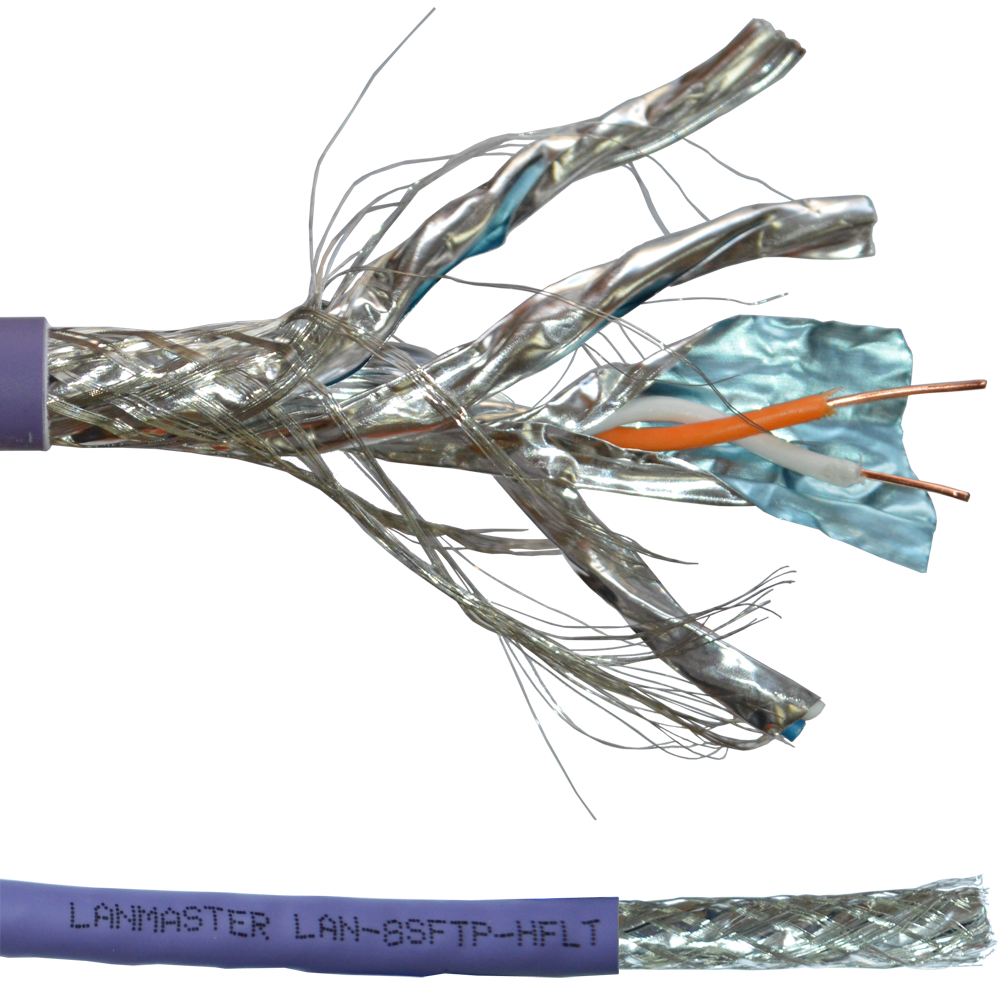 Кабель LANMASTER SFTP, 4 пары, кат. 8,  2000Mhz, нг(А)-HFLTx, 305 м