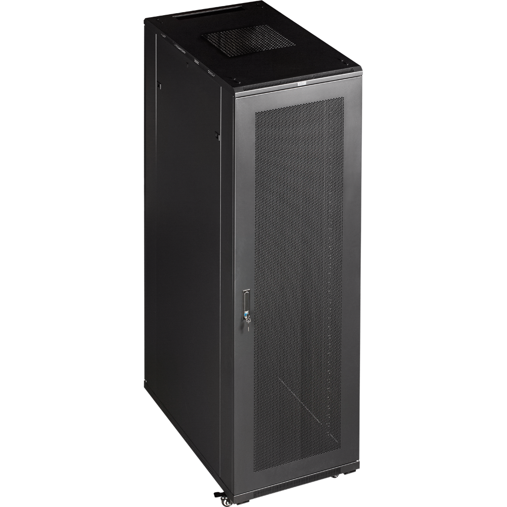 Шкаф 19" Business, 27U 600x1000, черный, передняя дв. перфорир., задняя дв. распашная перфорир.