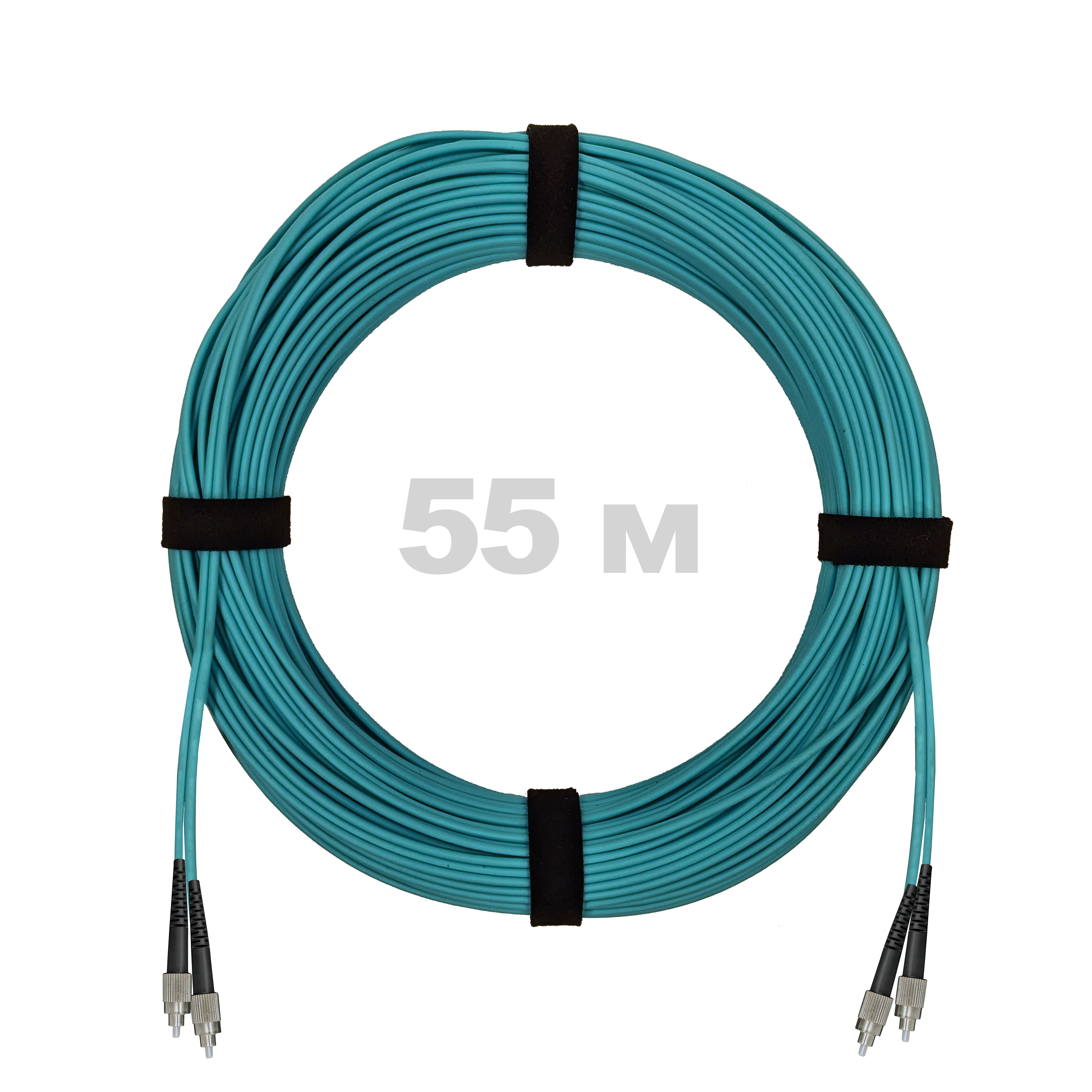 Патч-корд оптический FC/UPC-FC/UPC MM (OM3) 3mm duplex LSZH,  55 м.
