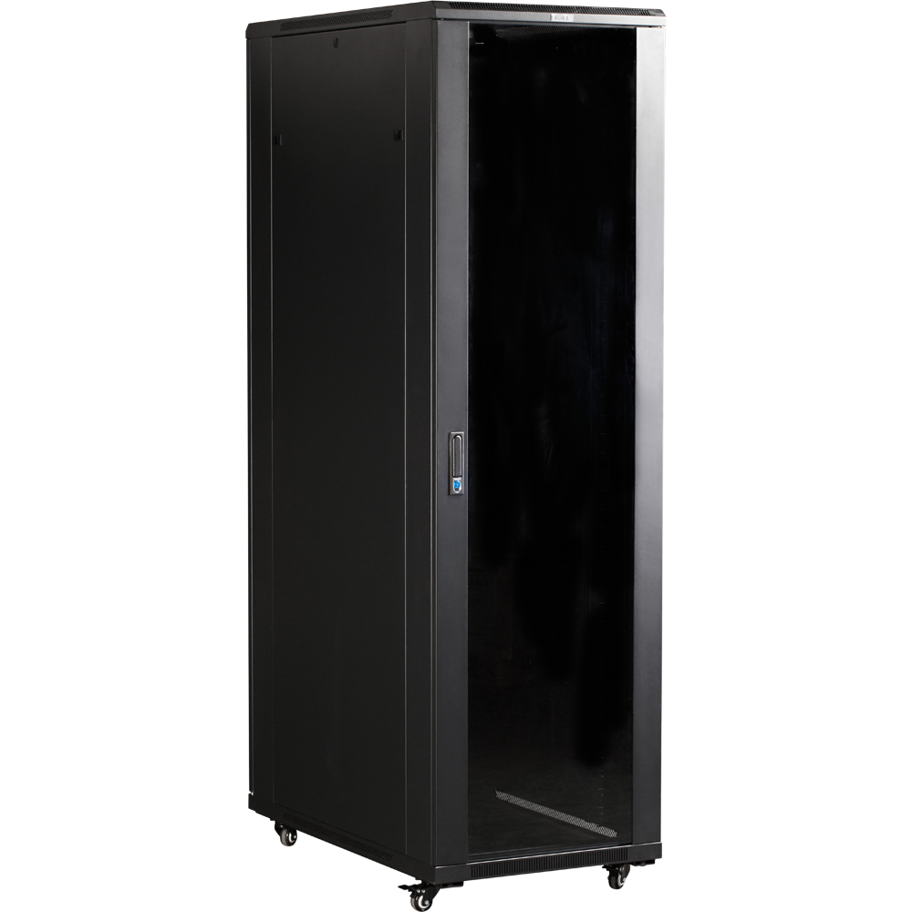 Шкаф 19" Business, 22U 600x1000, черный, передняя дверь стекло, задняя дверь распашная металл__