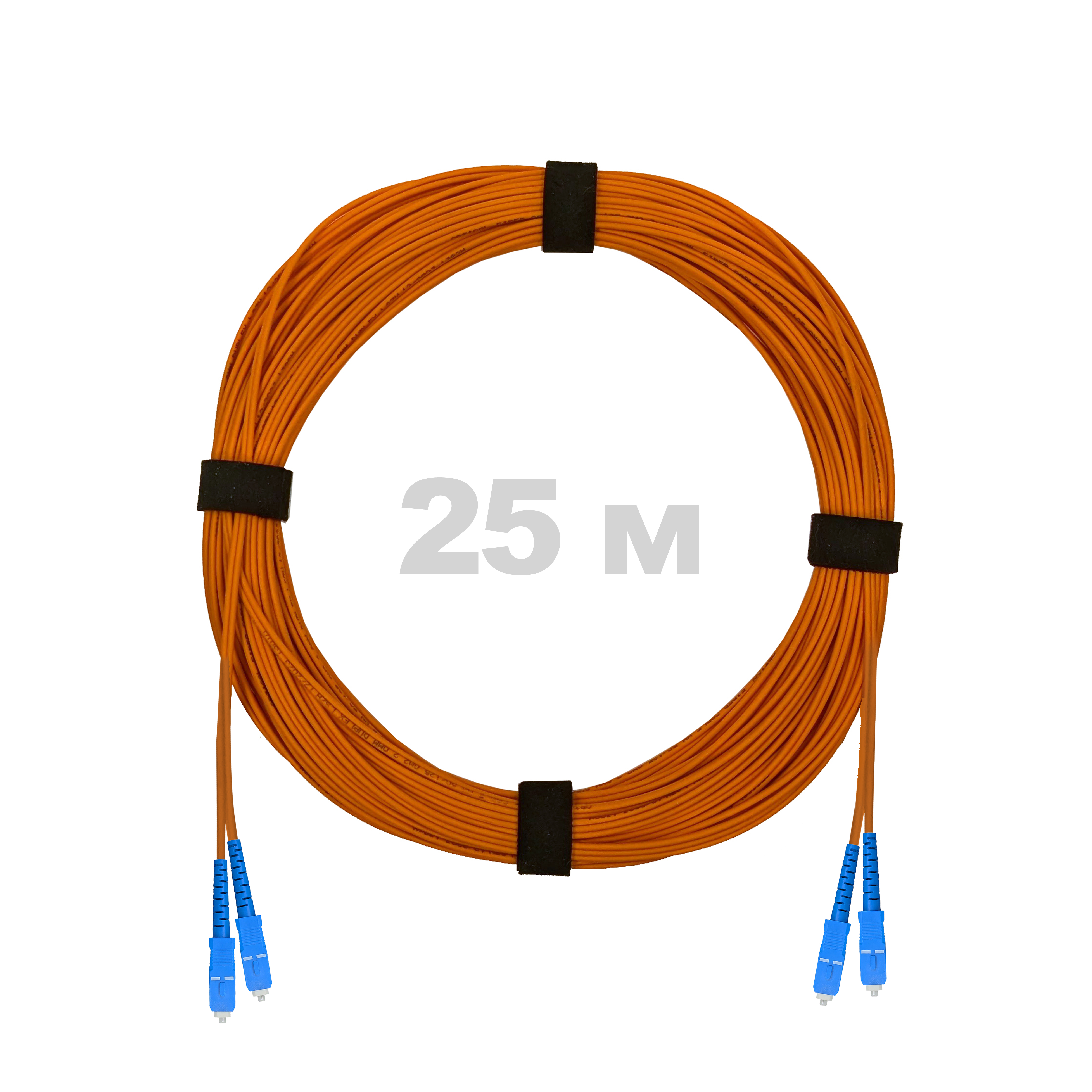 Патч-корд оптический армированный бронированный SC/UPC-SC/UPC MM (OM2) Duplex 2.0mm LSZH, 25 м.