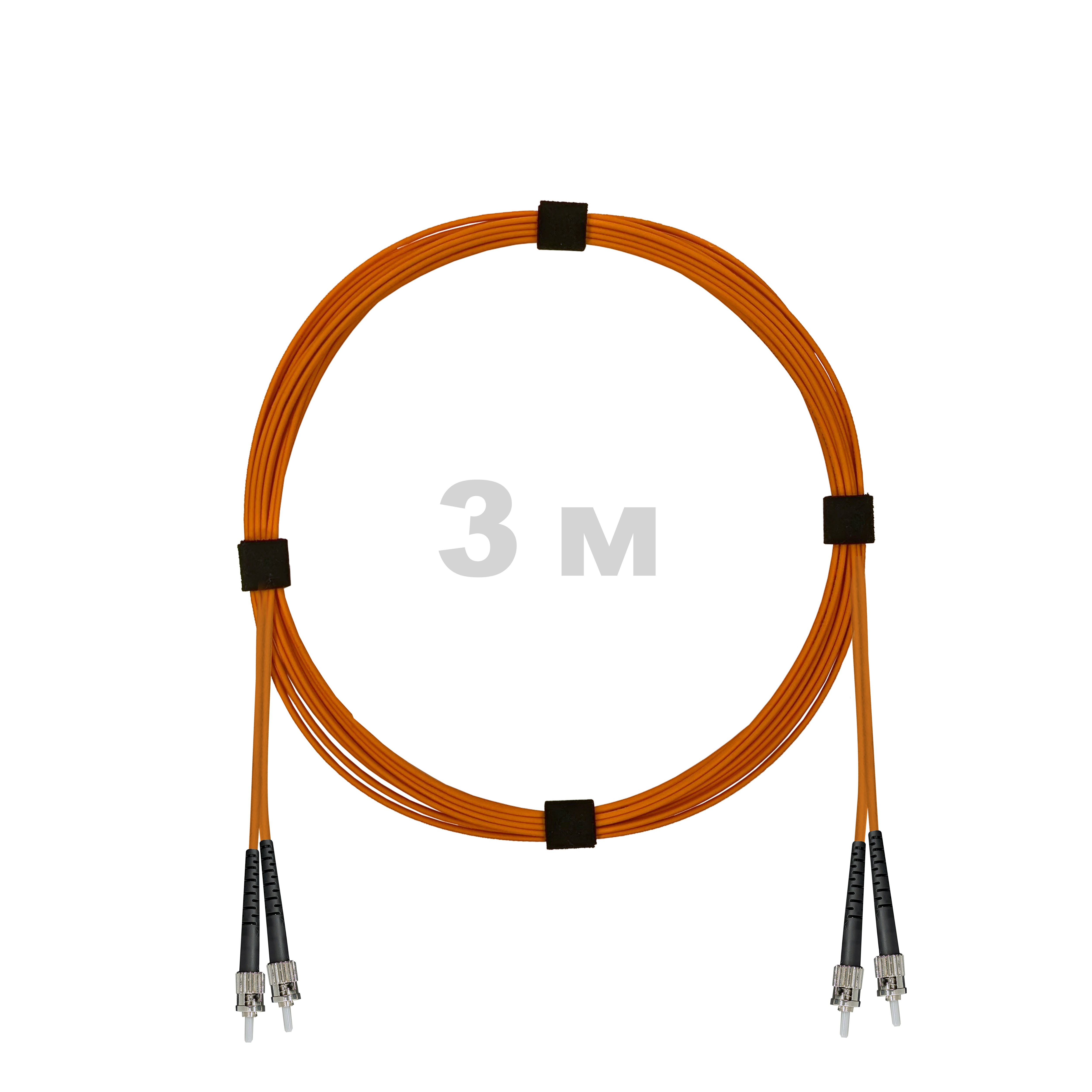 Патч-корд оптический армированный бронированный ST/PC-ST/PC MM (OM2) Duplex 3.0mm LSZH, 3 м.