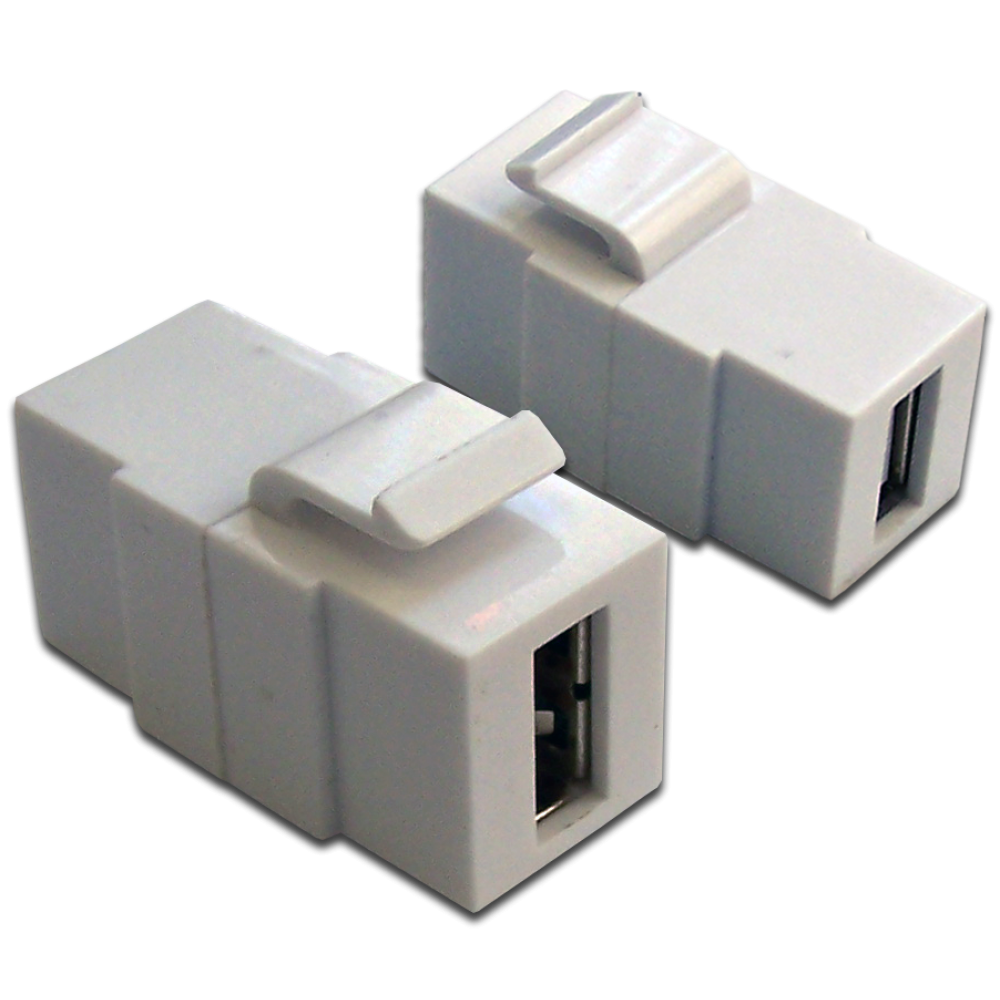 Модуль Keystone, USB 2.0, тип A, мама-мама, 180 градусов, белый