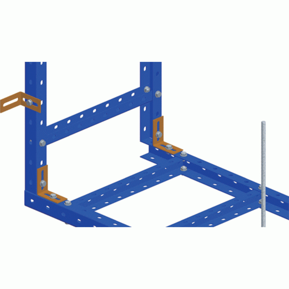 Соединитель угловой 50 мм для стального лестничного лотка, серый__