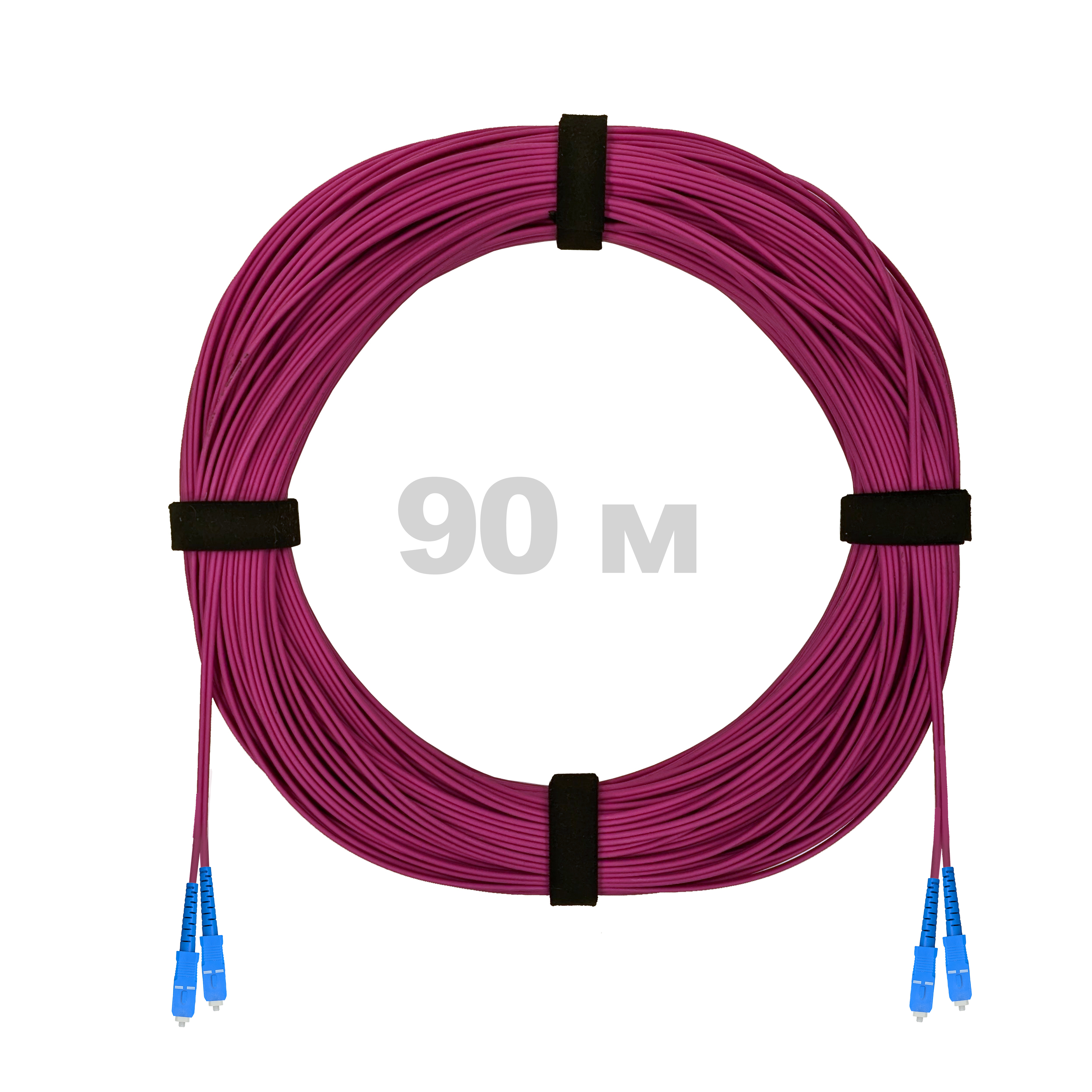 Патч-корд оптический SC/UPC-SC/UPC MM (OM4) 2mm duplex LSZH,  90 м.