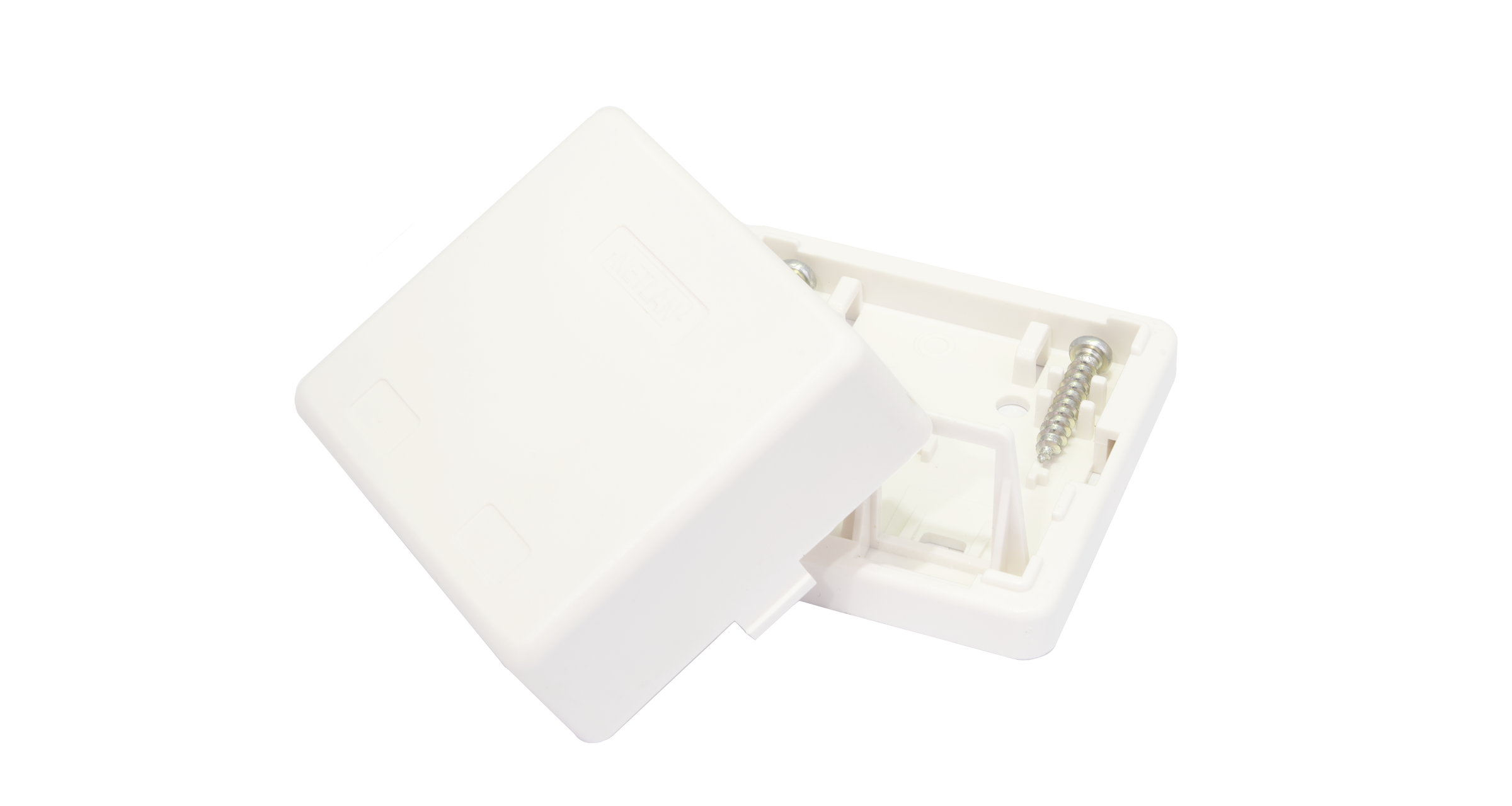 Корпус настенной розетки, на 2 порта, белый, 10 шт.__