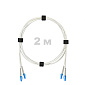 Патч-корд оптический армированный бронированный LC/UPC-LC/UPC SM (G.657A1) Duplex 2.0mm LSZH, ,белый, 2 м.