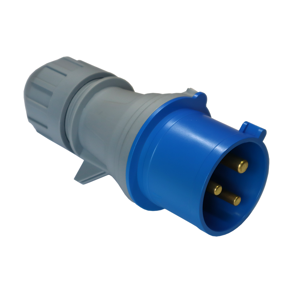 Вилка IEC 309 однофазная 32A, 250V, разборная, синяя