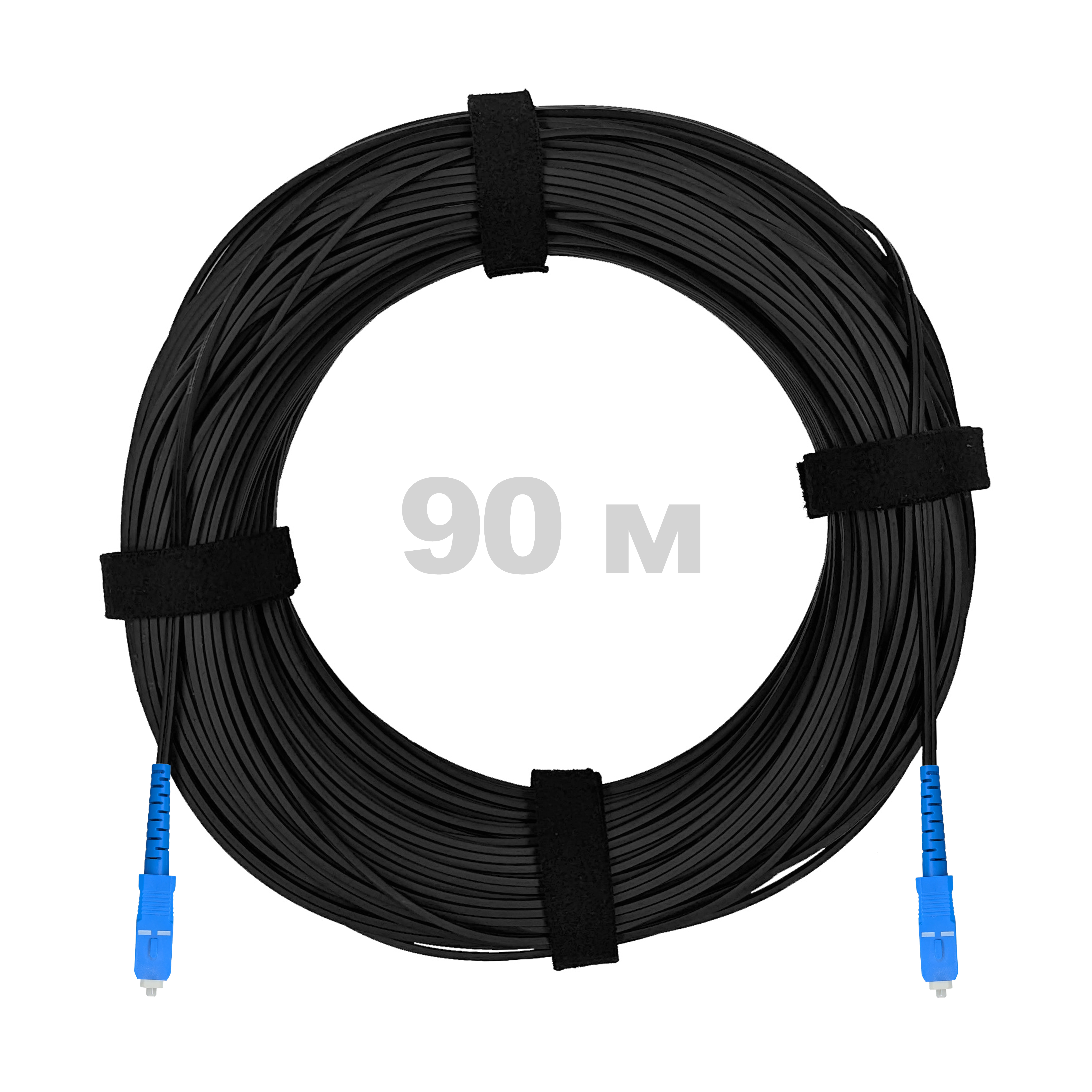 Патч-корд оптический FTTH диэлектрик FRP, G.657 LSZH 2SC/UPC, черный 90 м.