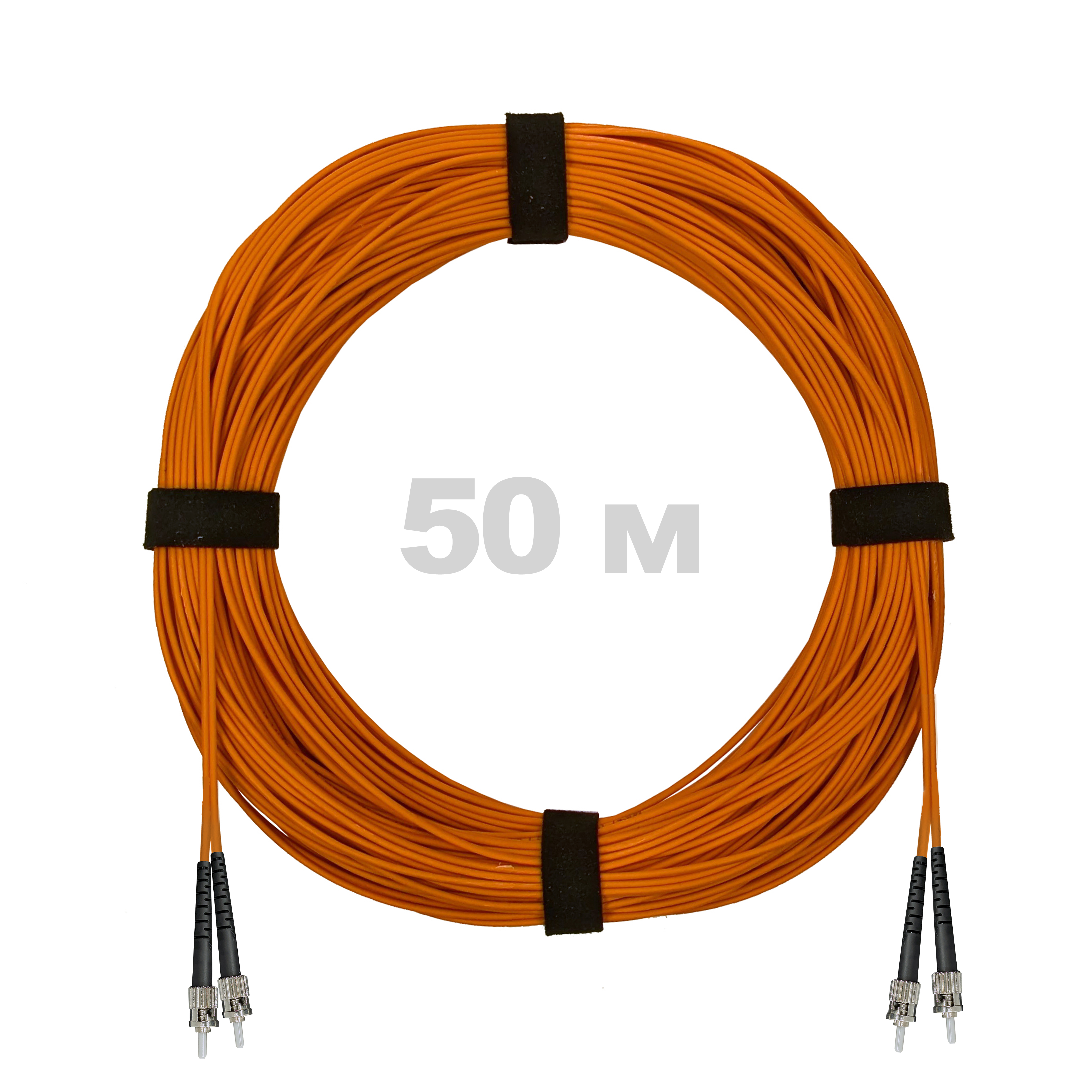 Патч-корд оптический армированный бронированный ST/PC-ST/PC MM (OM2) Duplex 3.0mm LSZH, 50 м.