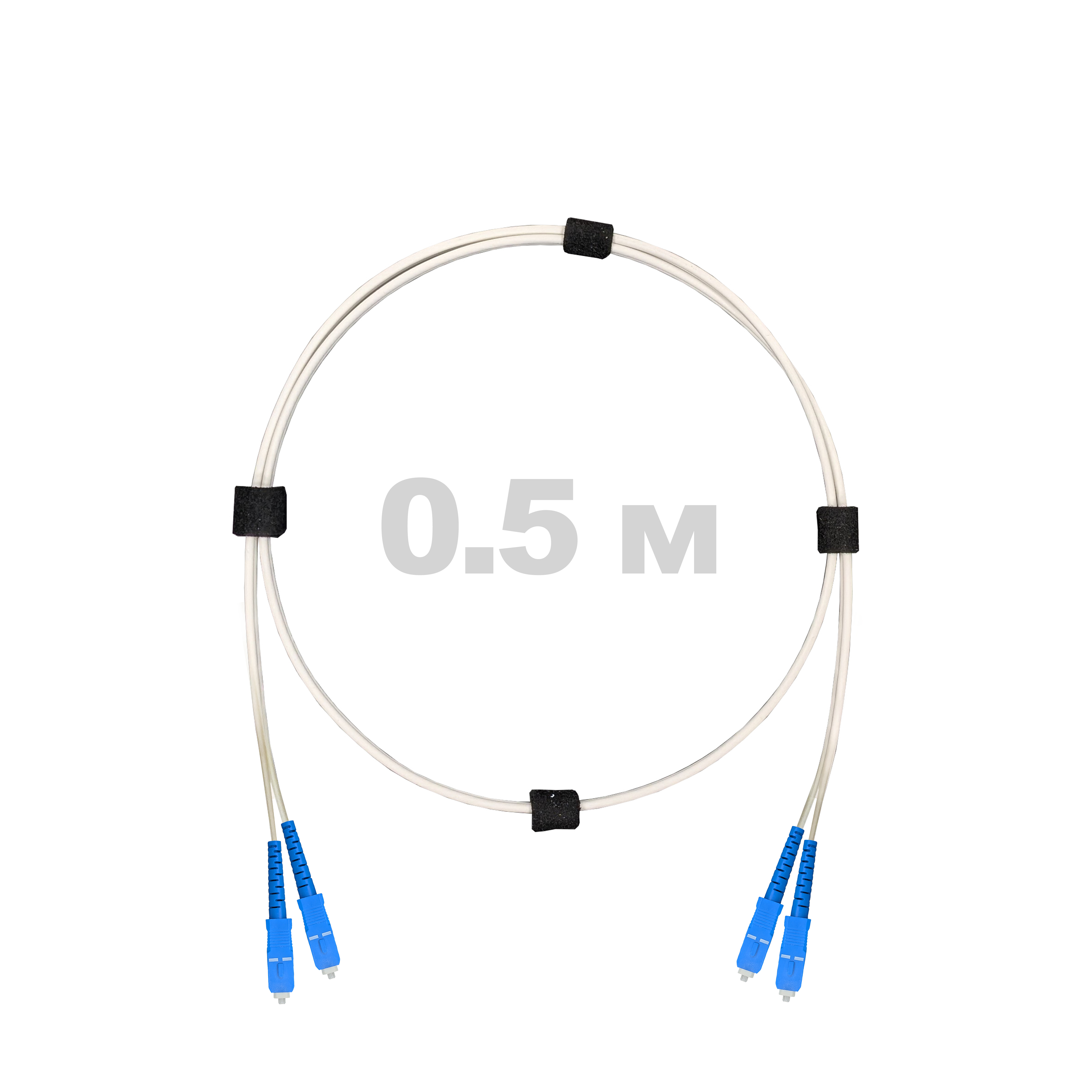 Патч-корд оптический армированный бронированный SC/UPC-SC/UPC SM (G.657A1) Duplex 2.0mm LSZH, ,белый, 0.5 м.