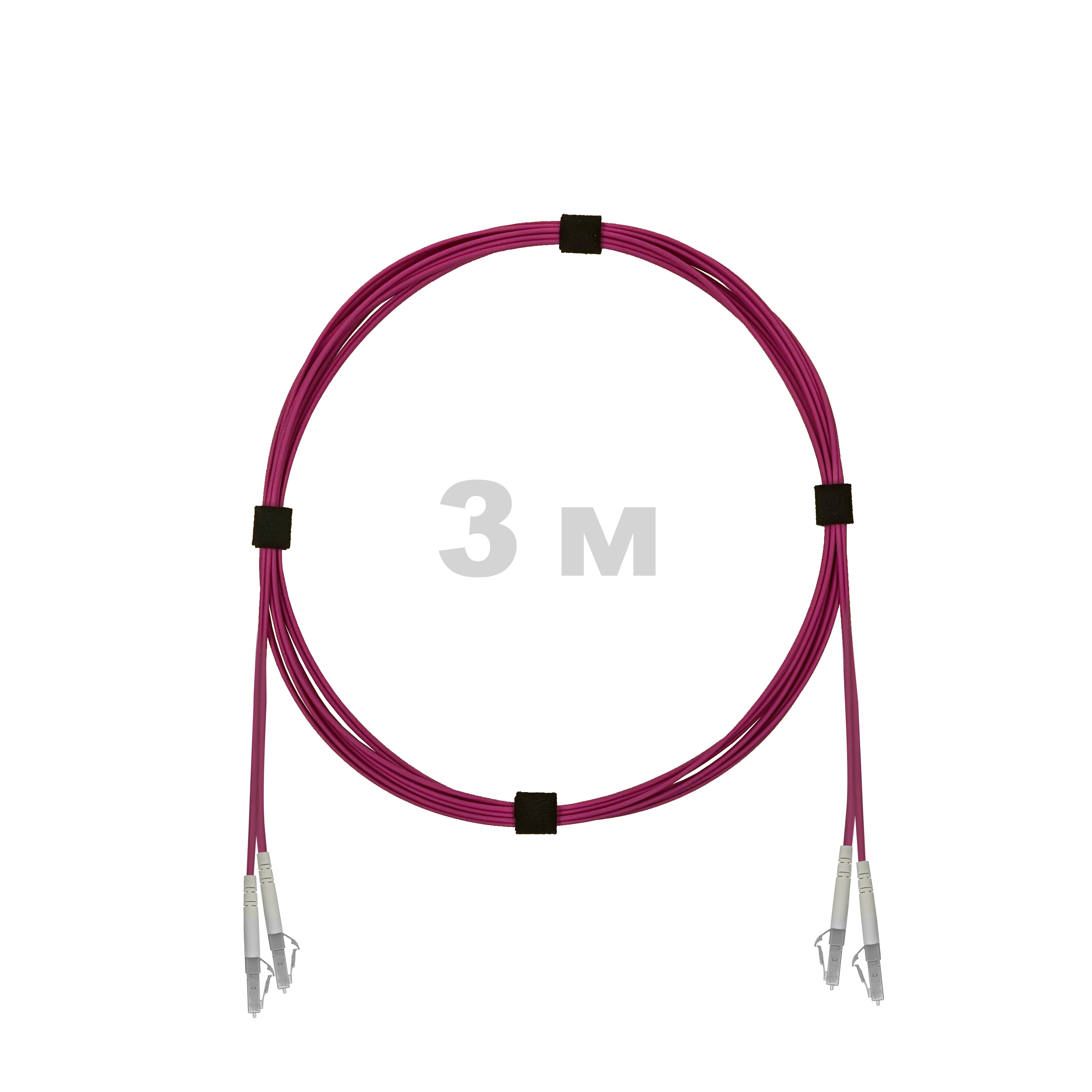 Патч-корд оптический LC/UPC-LC/UPC MM (OM4) 3mm duplex LSZH,  3 м.
