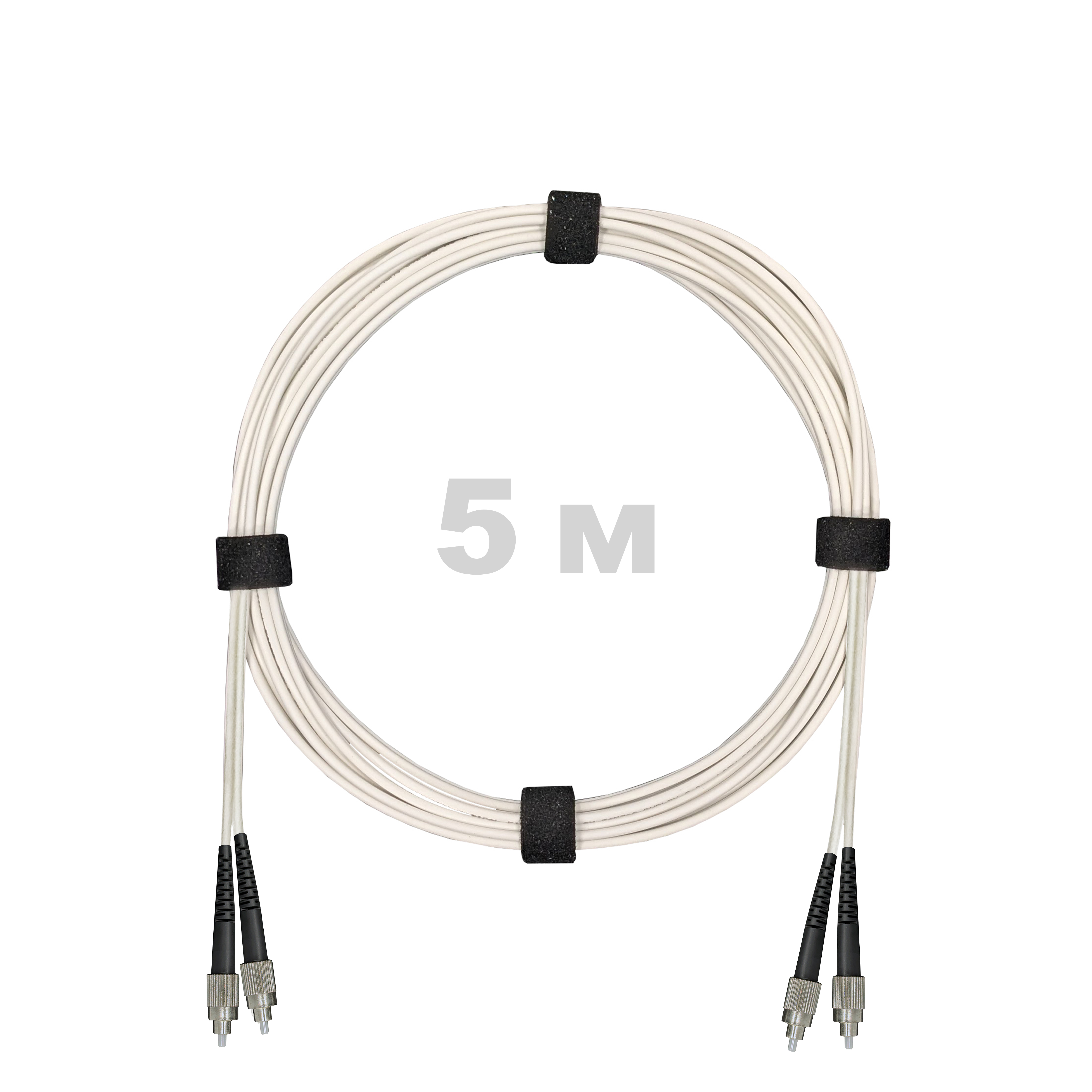 Патч-корд оптический армированный бронированный FC/UPC-FC/UPC SM (G.657A1) Duplex 2.0mm LSZH, ,белый, 5 м.