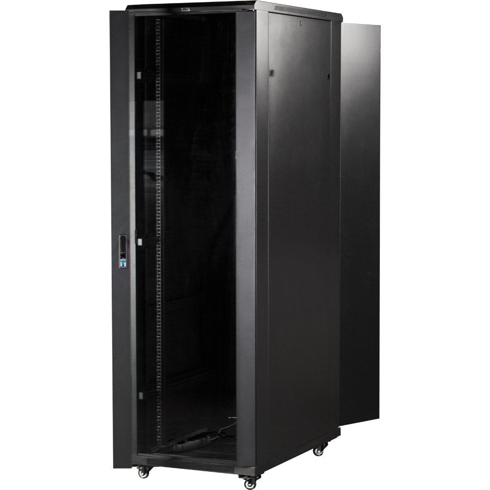 Шкаф 19" Business, 22U 600x1000, черный, передняя дверь стекло, задняя дверь распашная металл__