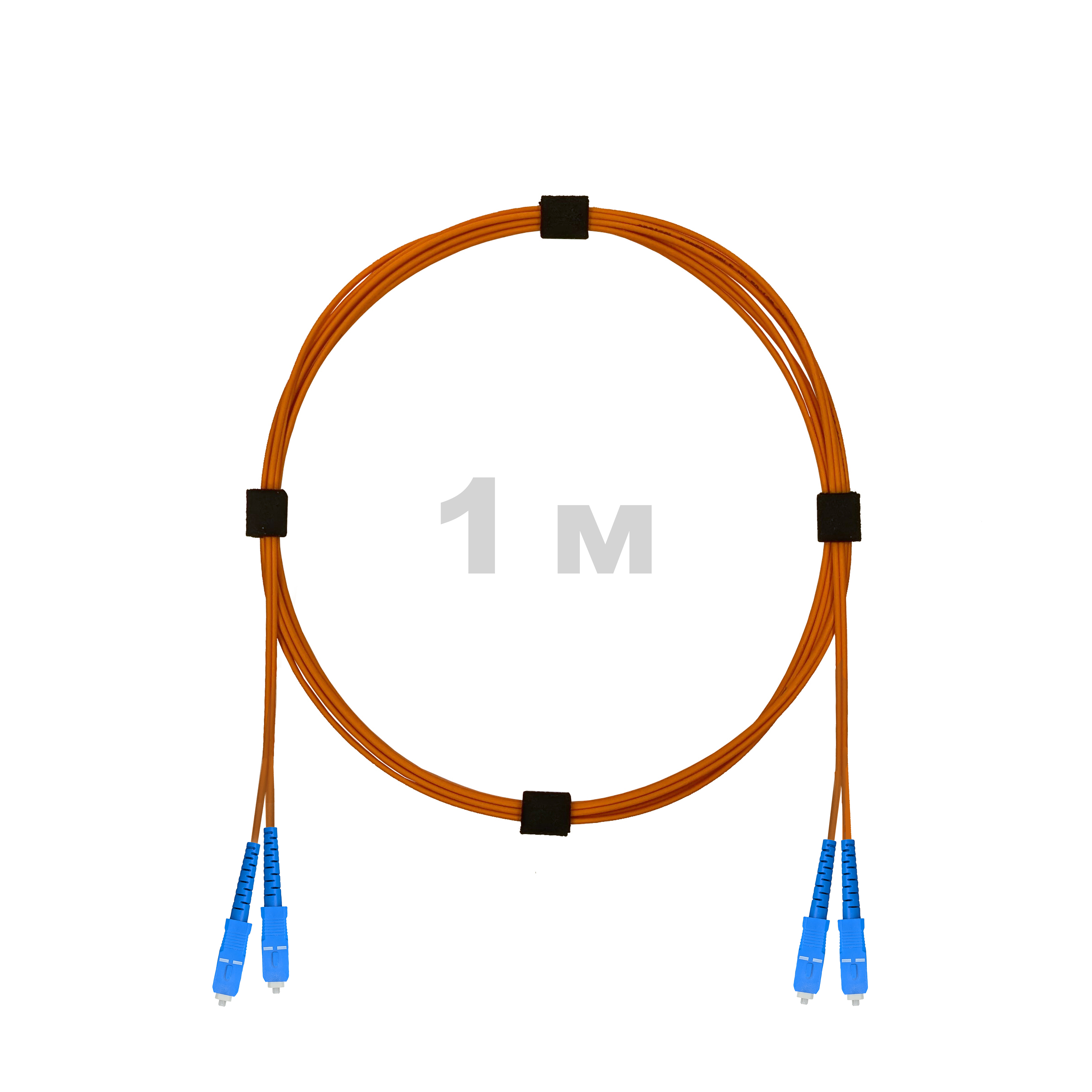 Патч-корд оптический армированный бронированный SC/UPC-SC/UPC MM (OM2) Duplex 2.0mm LSZH, 1 м.