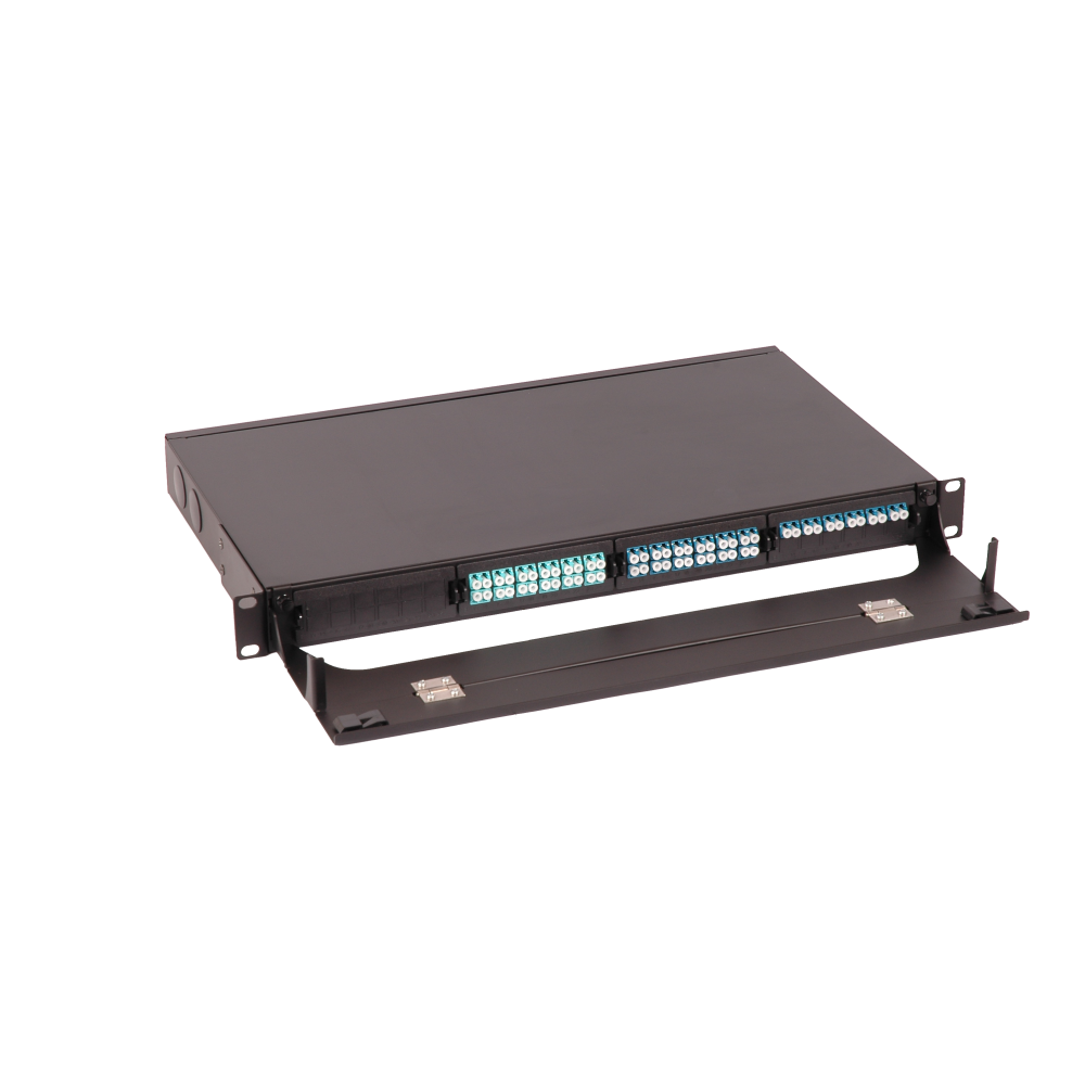 Бокс 19" на 4 кассеты MPO, 1U, черный__