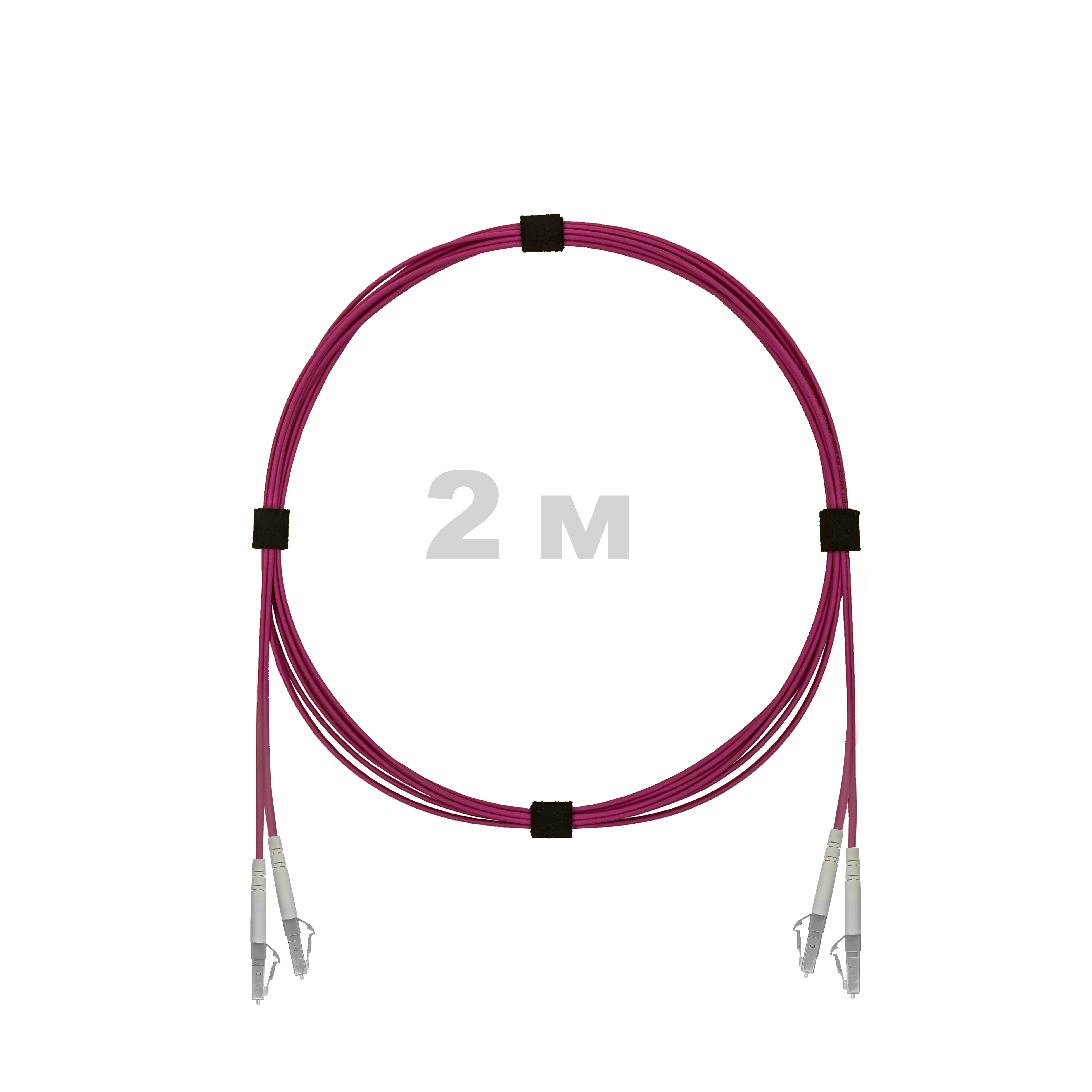 Патч-корд оптический армированный бронированный LC/UPC-LC/UPC MM (OM4) Duplex 3.0mm LSZH, 2 м.
