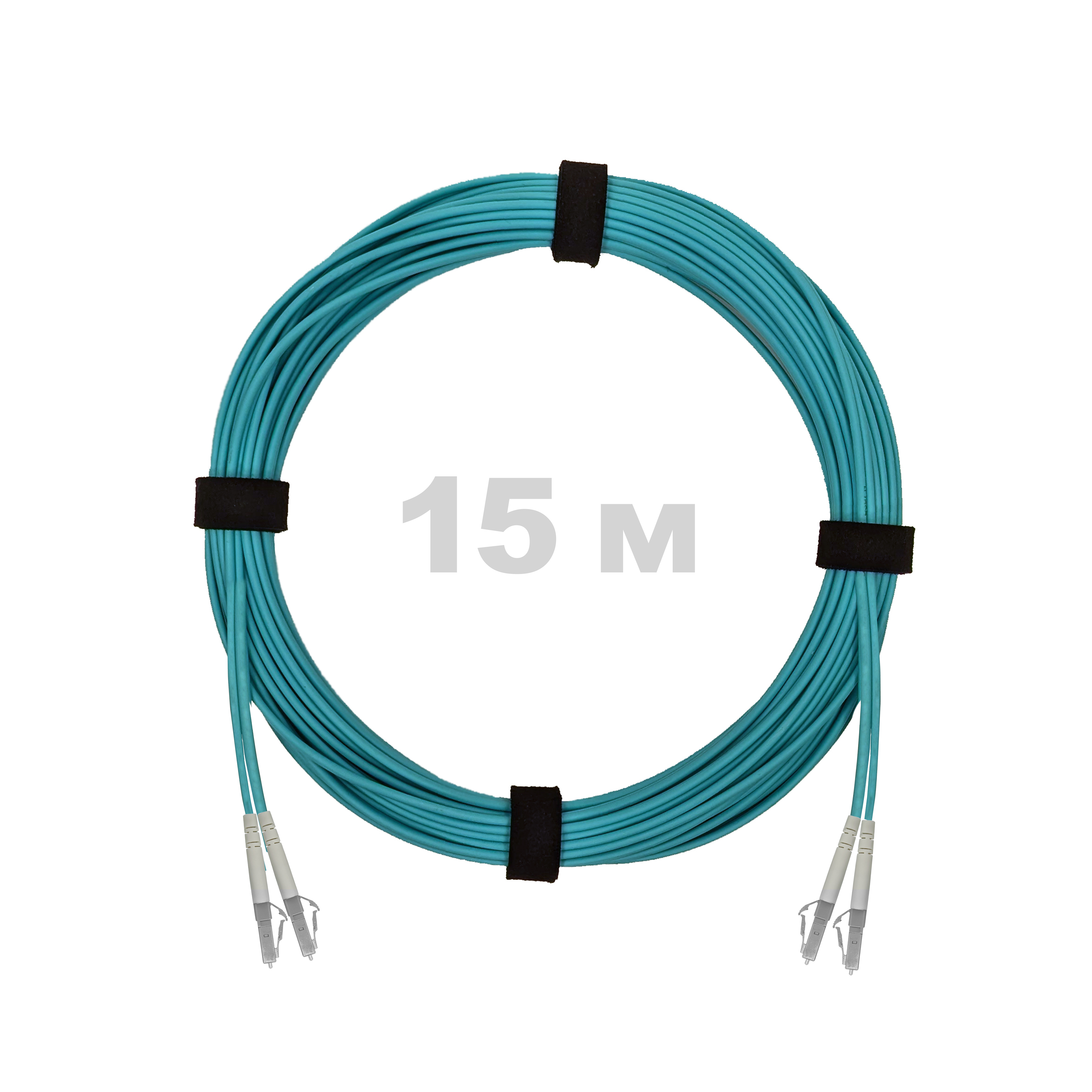 Патч-корд оптический армированный бронированный LC/UPC-LC/UPC MM (OM3) Duplex 2.0mm LSZH, 15 м.