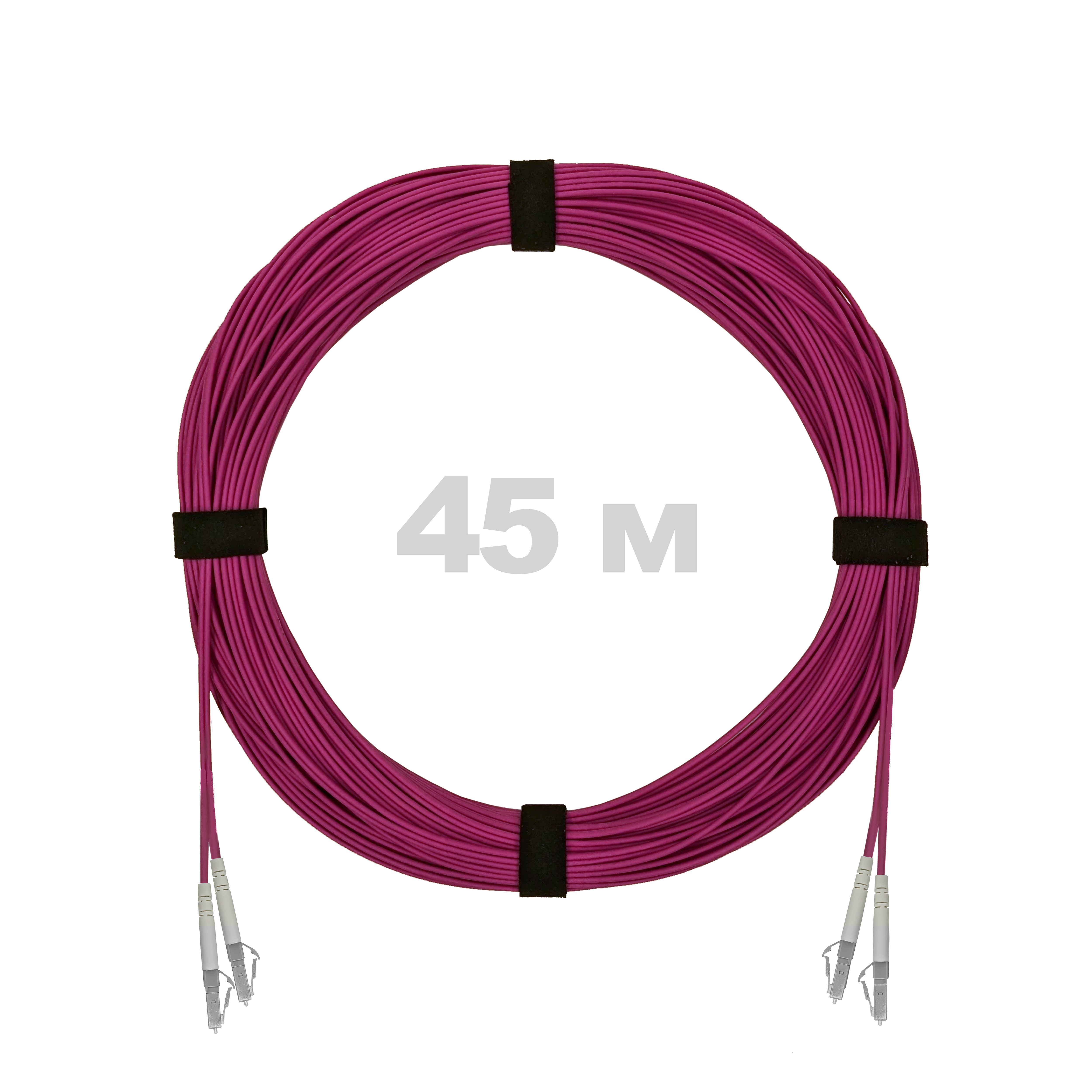 Патч-корд оптический LC/UPC-LC/UPC MM (OM4) 2mm duplex LSZH,  45 м.