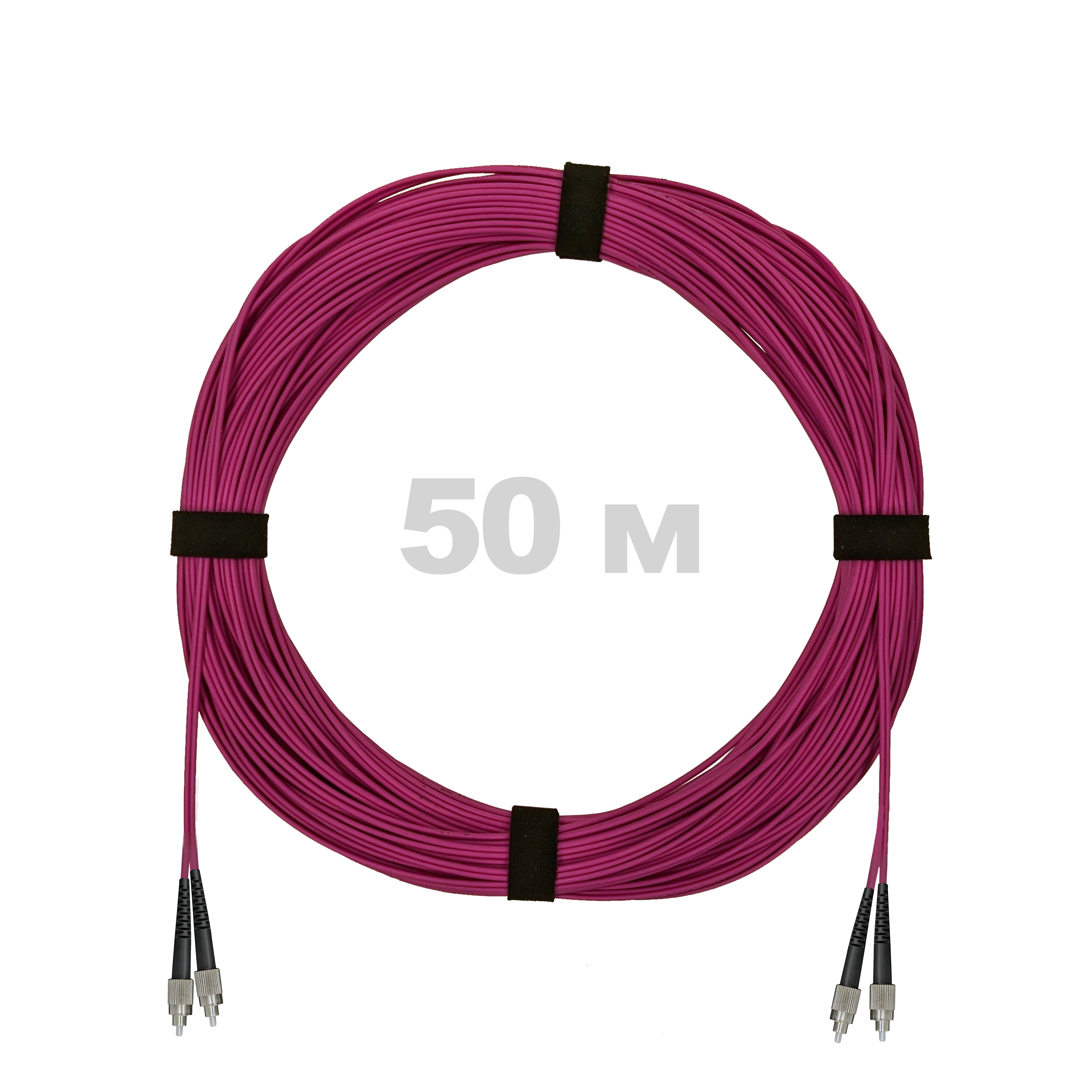 Патч-корд оптический FC/UPC-FC/UPC MM (OM4) 2mm duplex LSZH,  50 м.