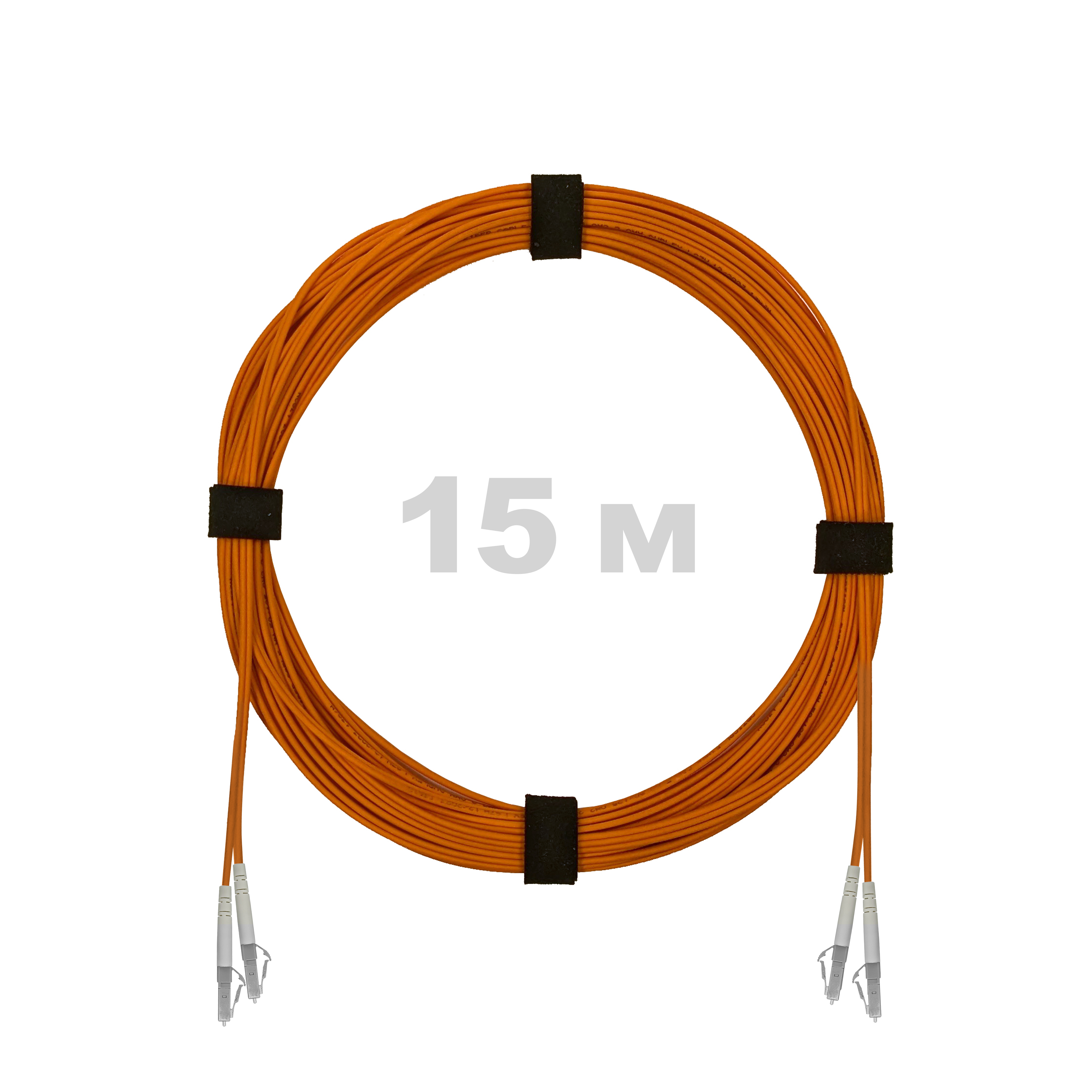 Патч-корд оптический LC/UPC-LC/UPC MM (OM2) 3mm duplex LSZH,  15 м.