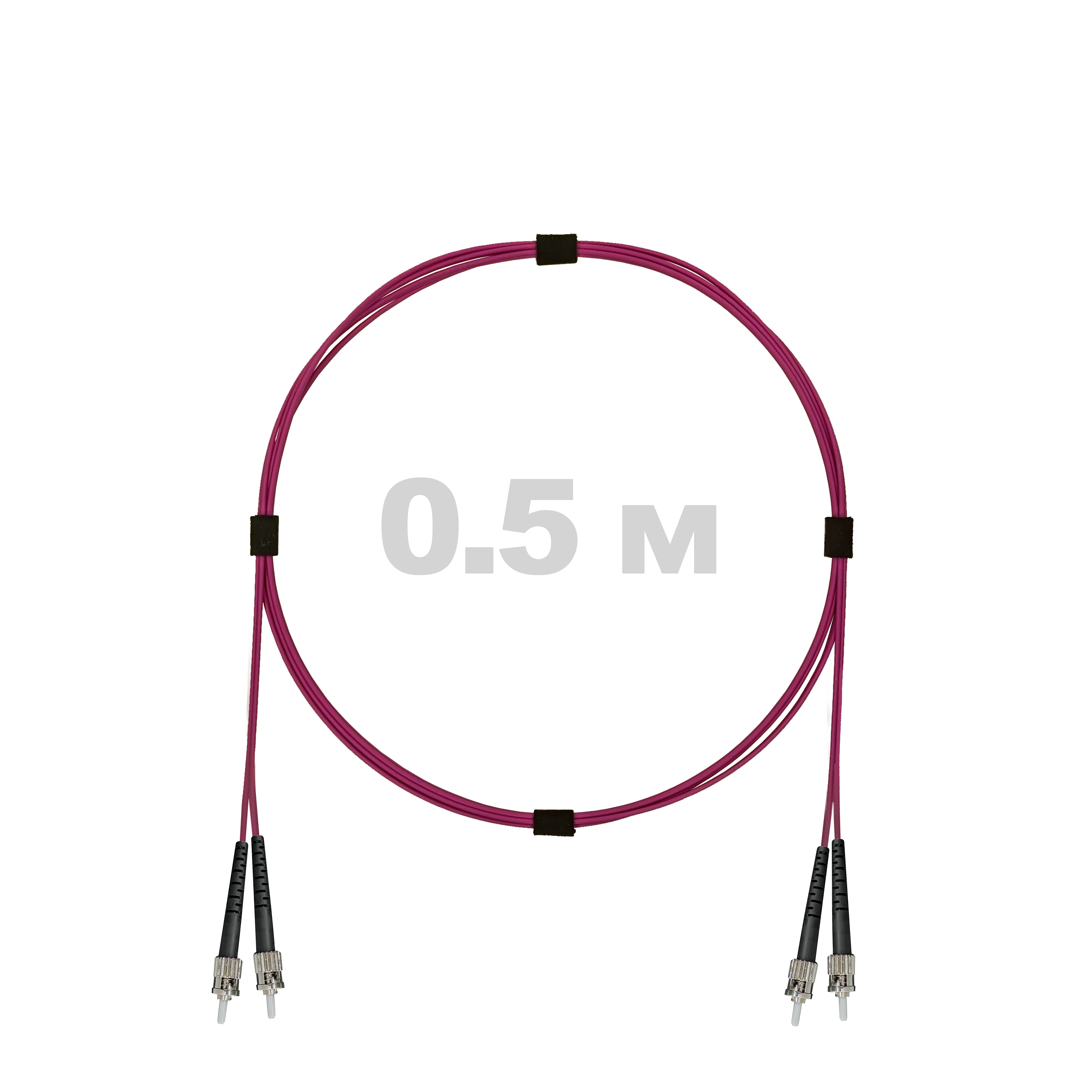 Патч-корд оптический армированный бронированный ST/PC-ST/PC MM (OM4) Duplex 2.0mm LSZH, 0.5 м.
