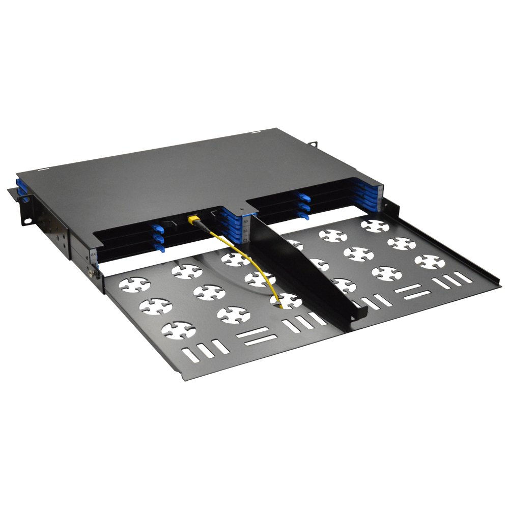 Бокс 19" на 12 компактных кассет MPO, 1U, черный__