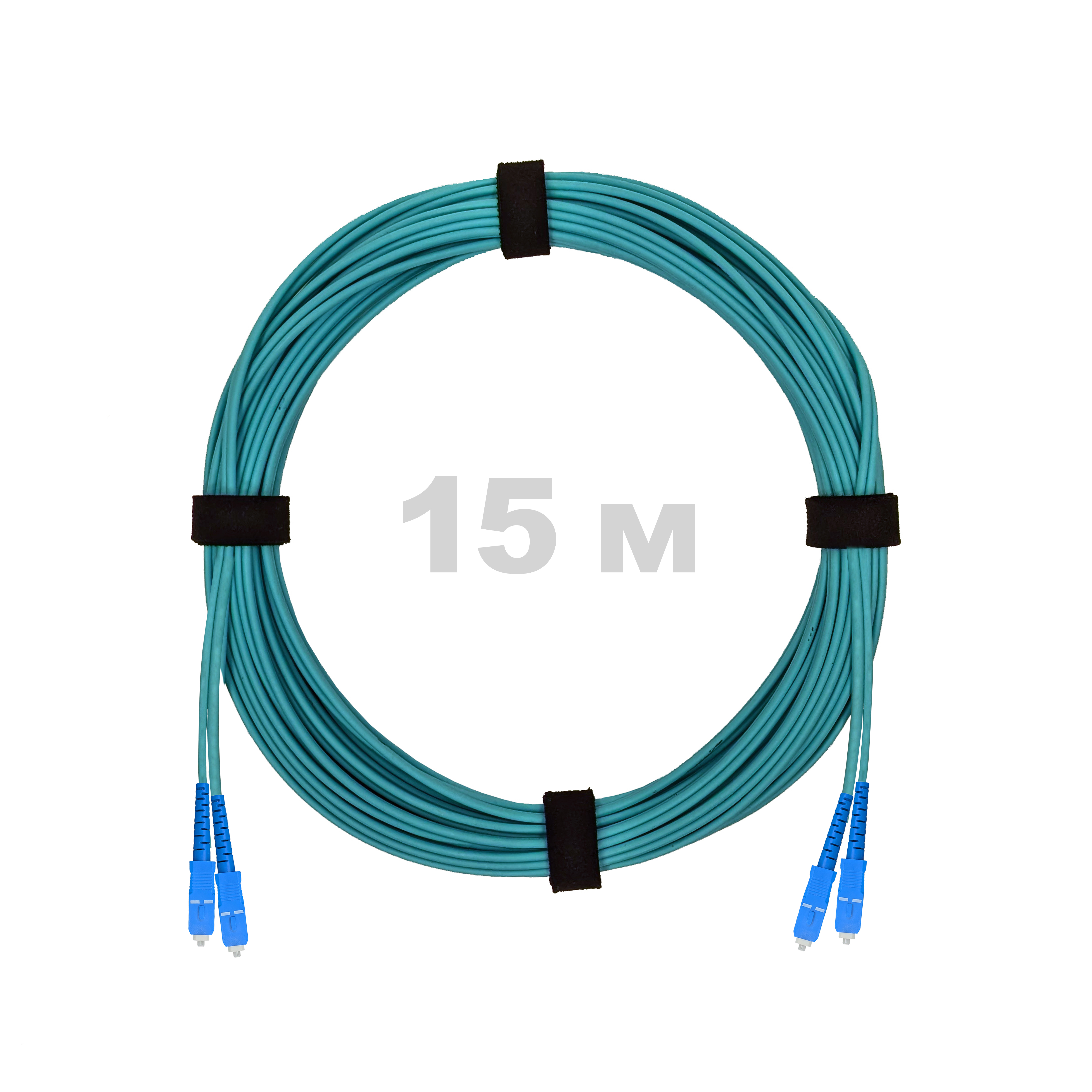 Патч-корд оптический SC/UPC-SC/UPC MM (OM3) 2mm duplex LSZH,  15 м.