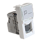 Вставка Mosaic 22.5x45, RJ-45 STP, кат.6, со шторкой и увеличенным окном маркировки, белая