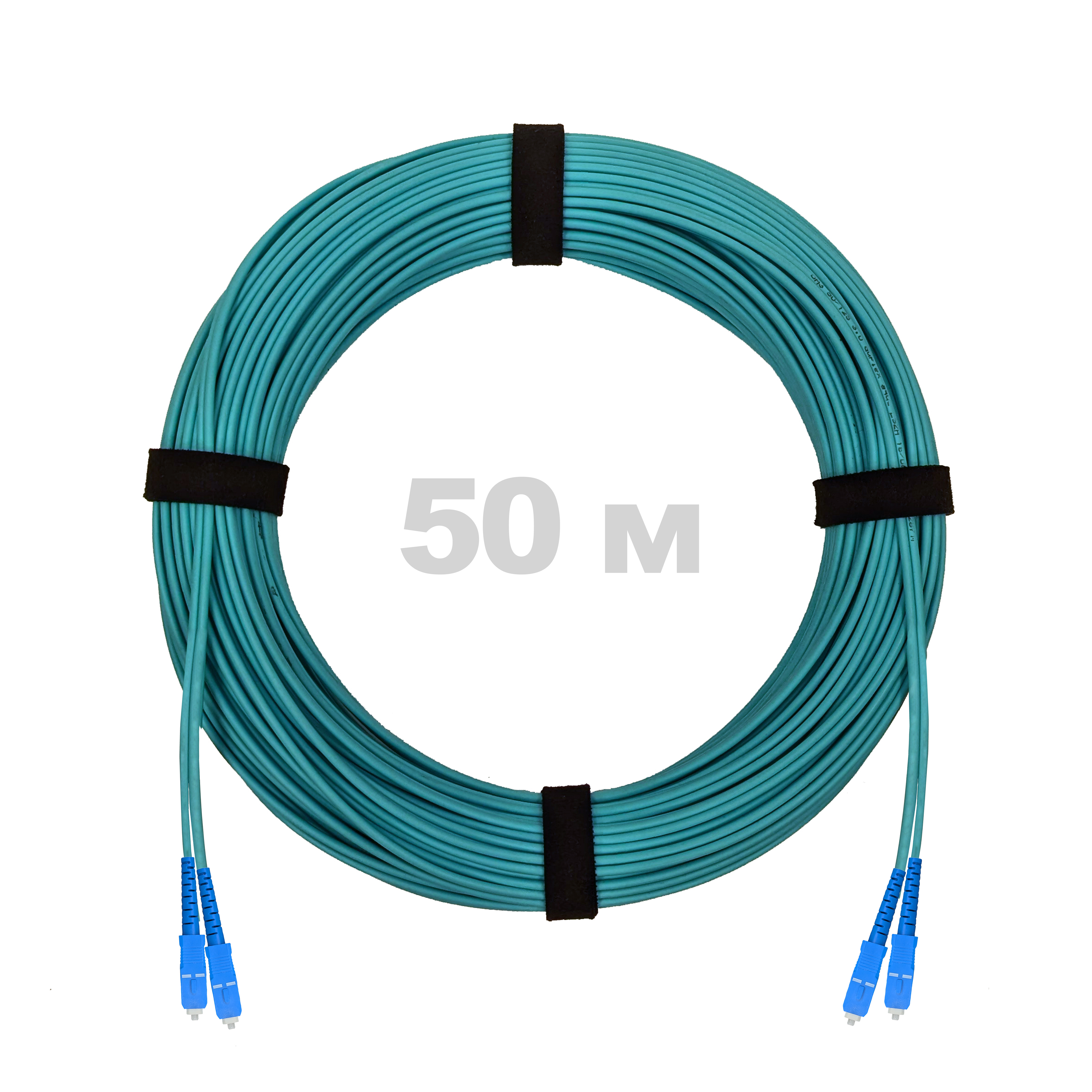 Патч-корд оптический армированный бронированный SC/UPC-SC/UPC MM (OM3) Duplex 2.0mm LSZH, 50 м.