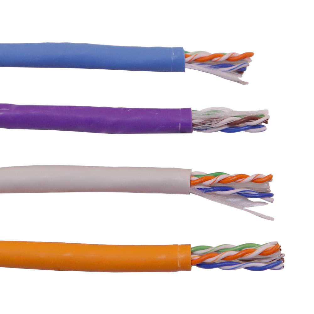 Кабель LANMASTER U/UTP, 4 пары, Кат. 6, с перегородкой, 550Mhz, LSZH, нг(A)-HF, фиолетовый, 305 м__