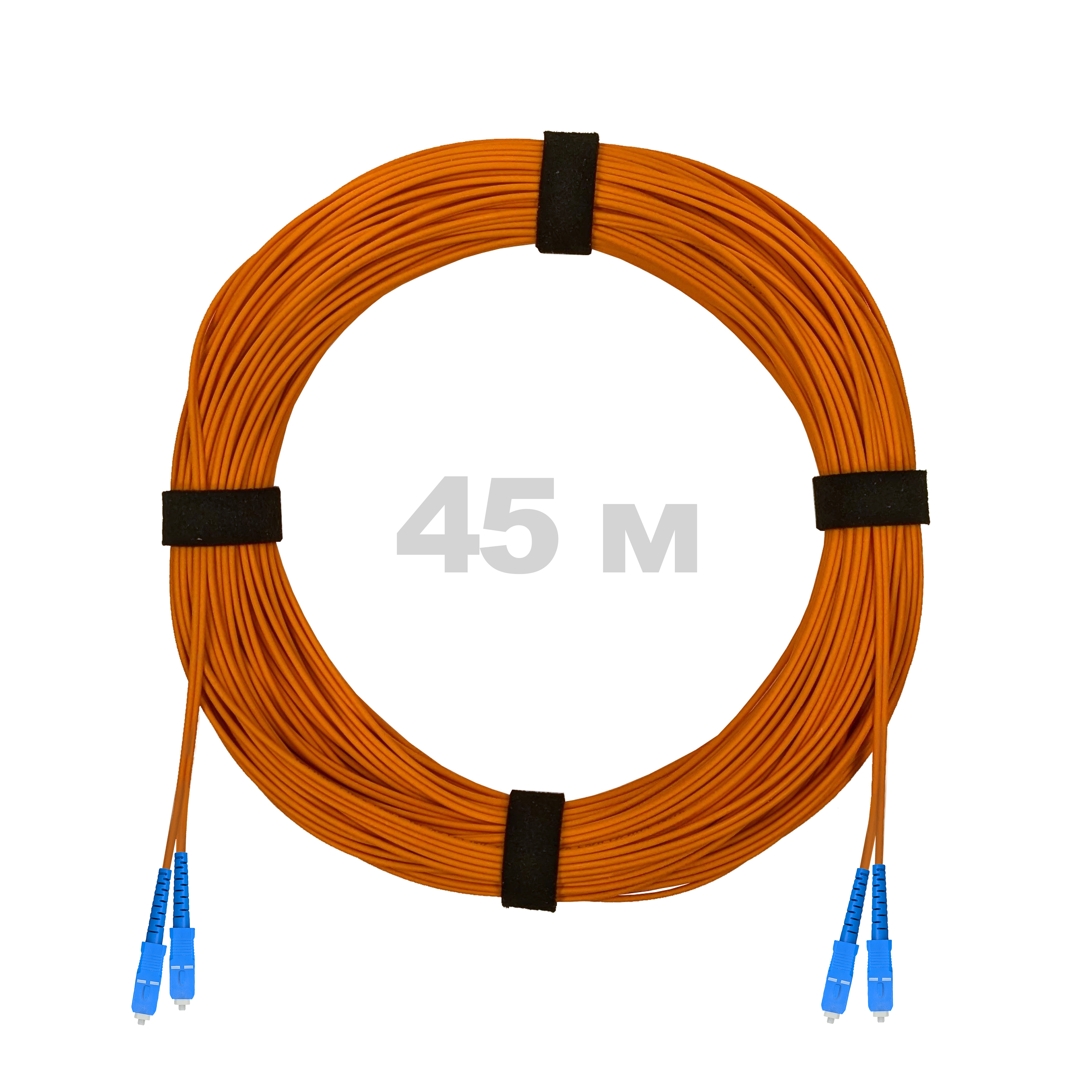 Патч-корд оптический SC/UPC-SC/UPC MM (OM2) 3mm duplex LSZH,  45 м.
