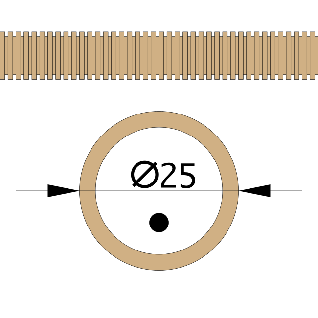 Труба гофрированная ПВХ легкая 350 Н сосна с/з д25 (50 м/уп) 