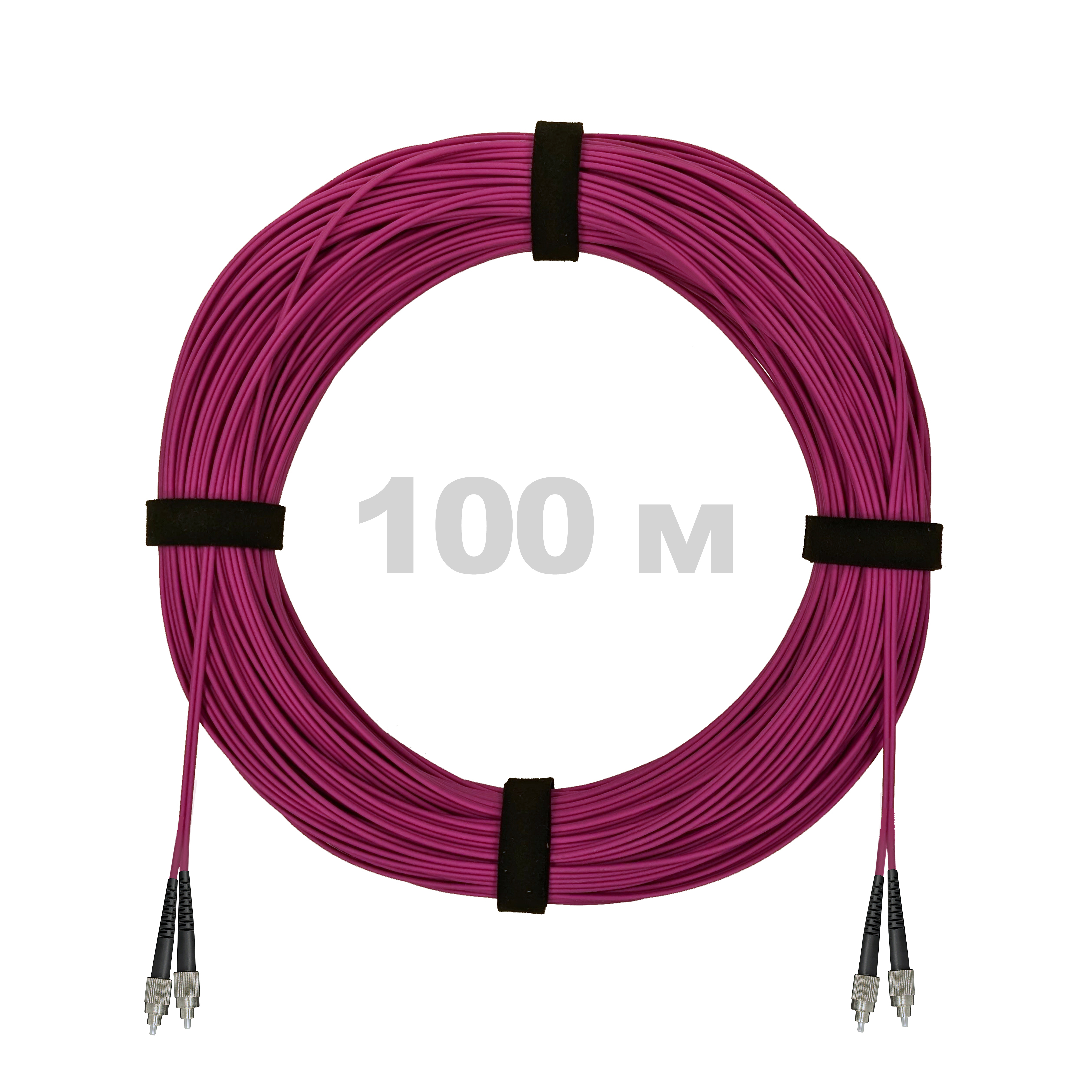 Патч-корд оптический FC/UPC-FC/UPC MM (OM4) 3mm duplex LSZH,  100 м.