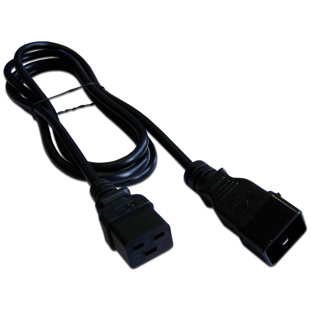 Шнур питания C19-C20, 3х1.5, 220В, 16А, черный, 1 метр__