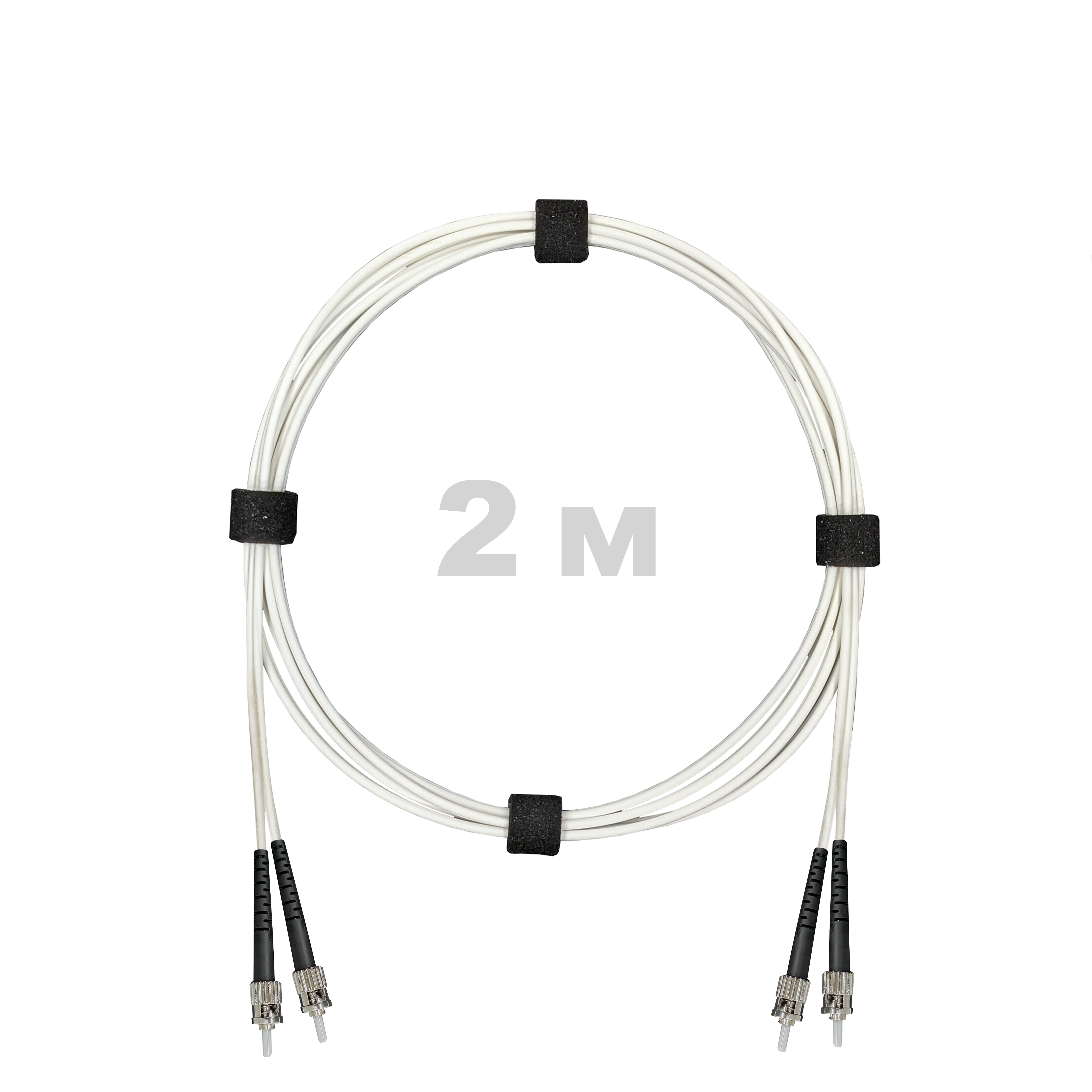 Патч-корд оптический армированный бронированный ST/PC-ST/PC SM (G.657A1) Duplex 2.0mm LSZH, ,белый, 2 м.