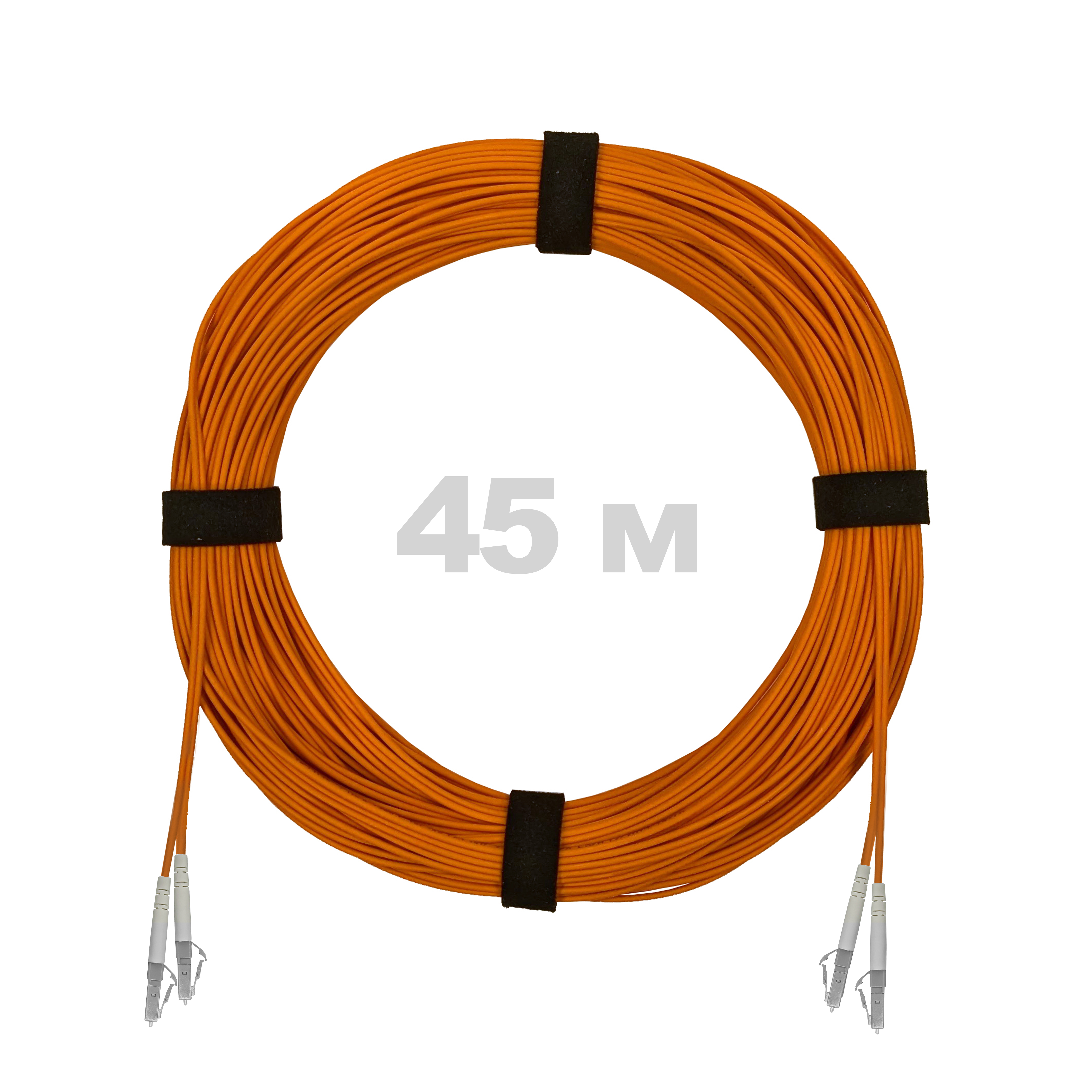 Патч-корд оптический LC/UPC-LC/UPC MM (OM2) 3mm duplex LSZH,  45 м.